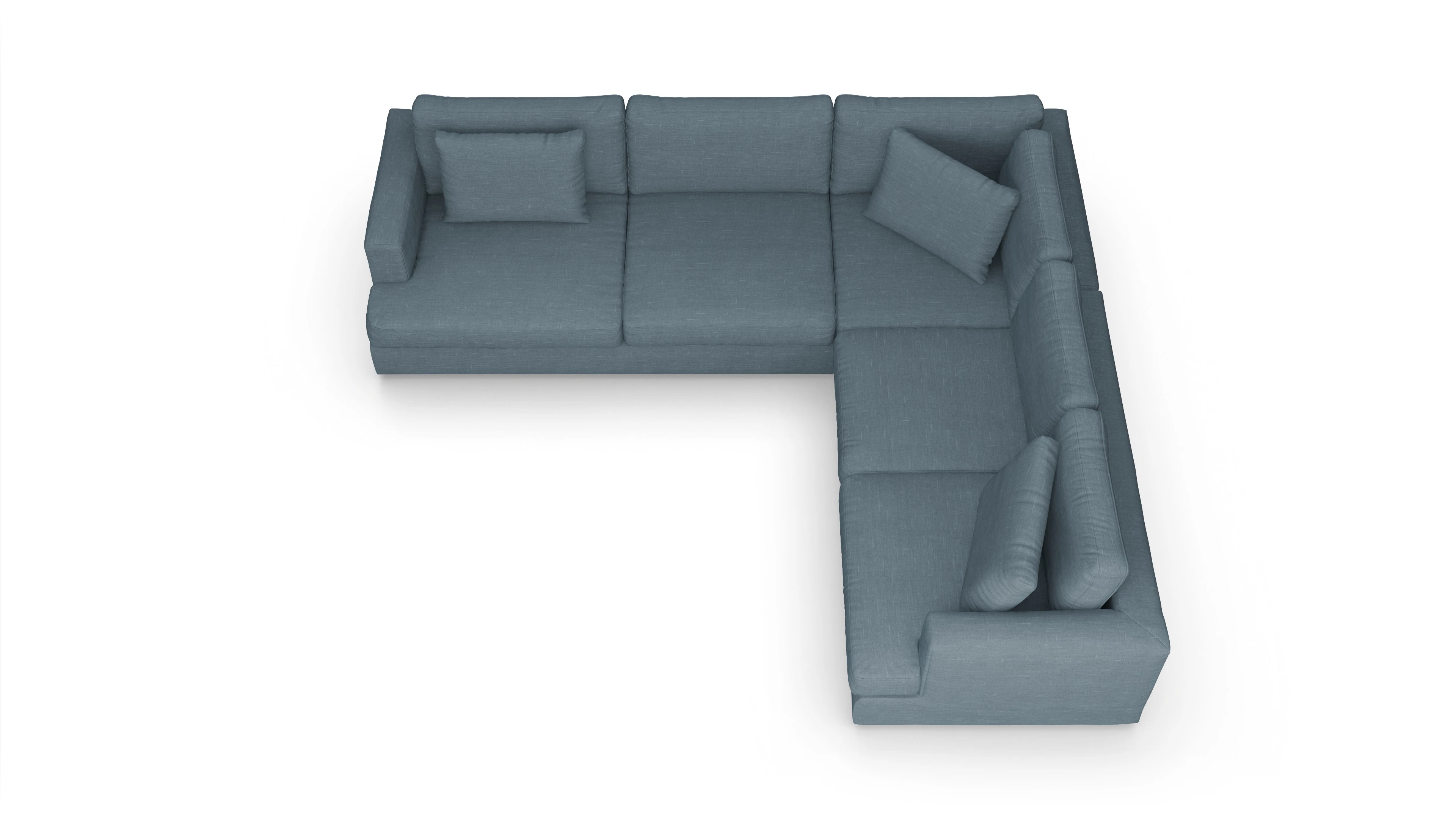 Ansicht des Produktes Sospiri Ecksofa Rechts in Stoff blau