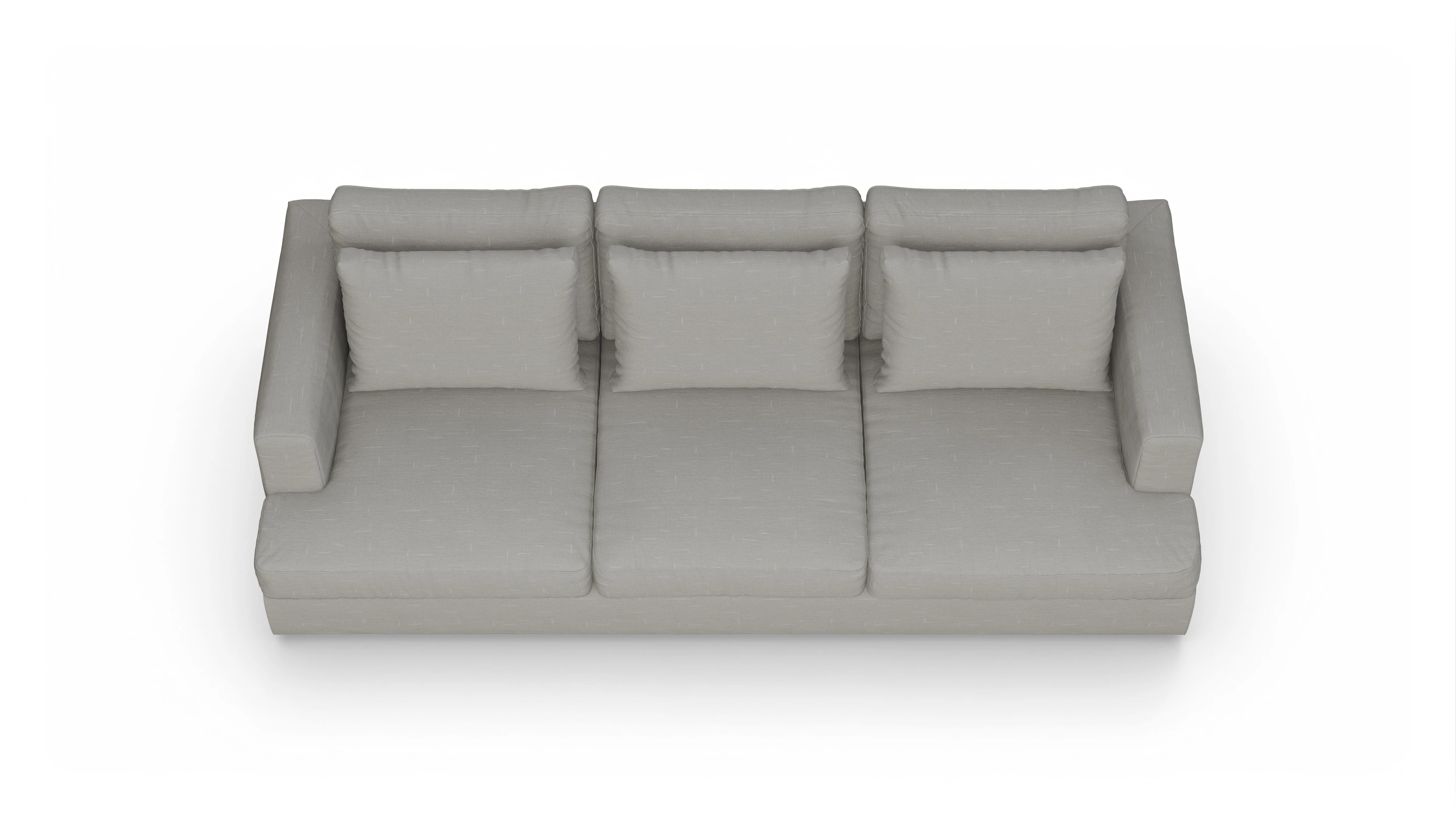 Stoffsofa Sospiri Ansicht des Produktes Sospiri 3,5-Sitzer in Stoff grau