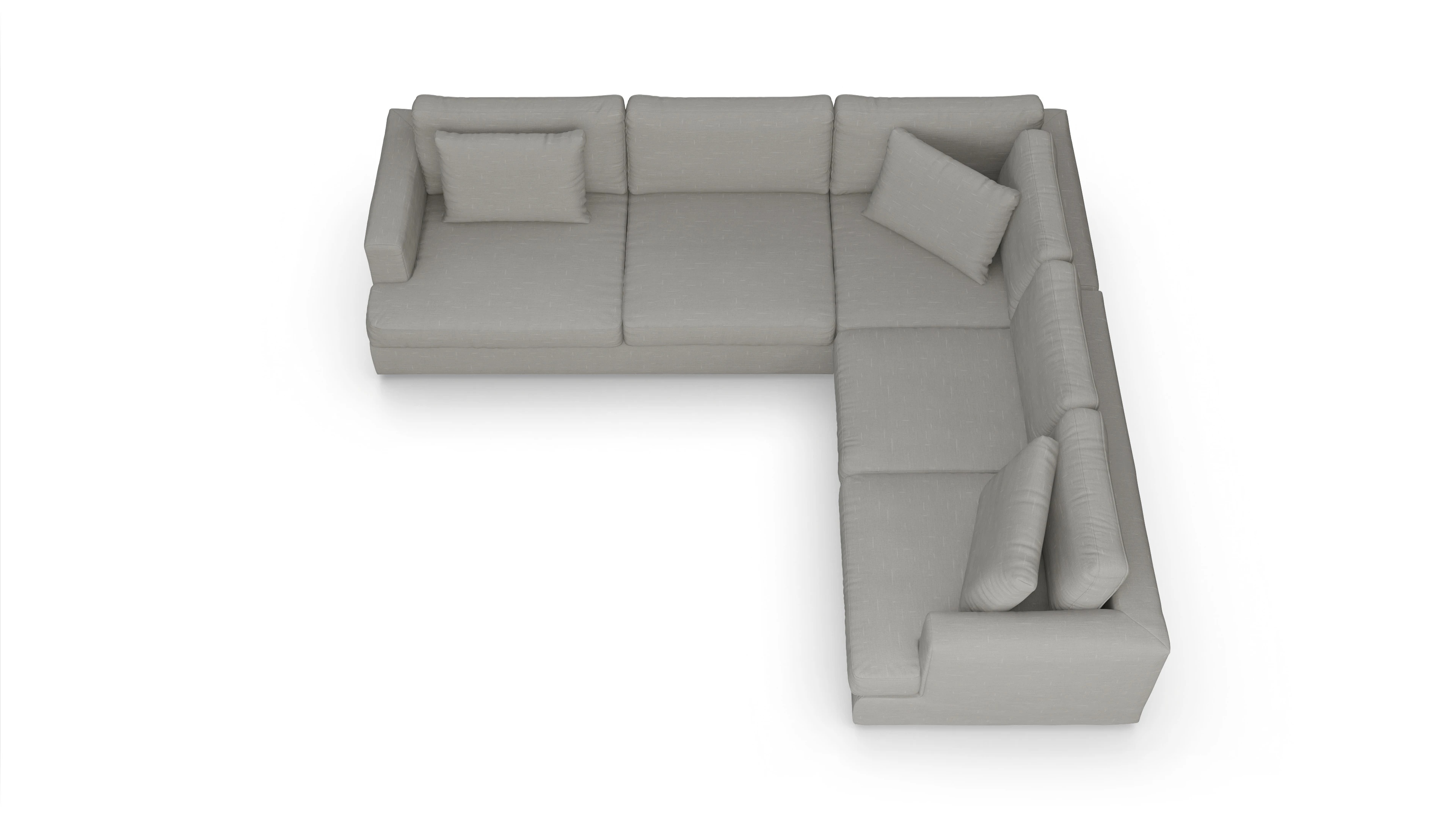 Ansicht des Produktes Sospiri Ecksofa Rechts in Stoff grau