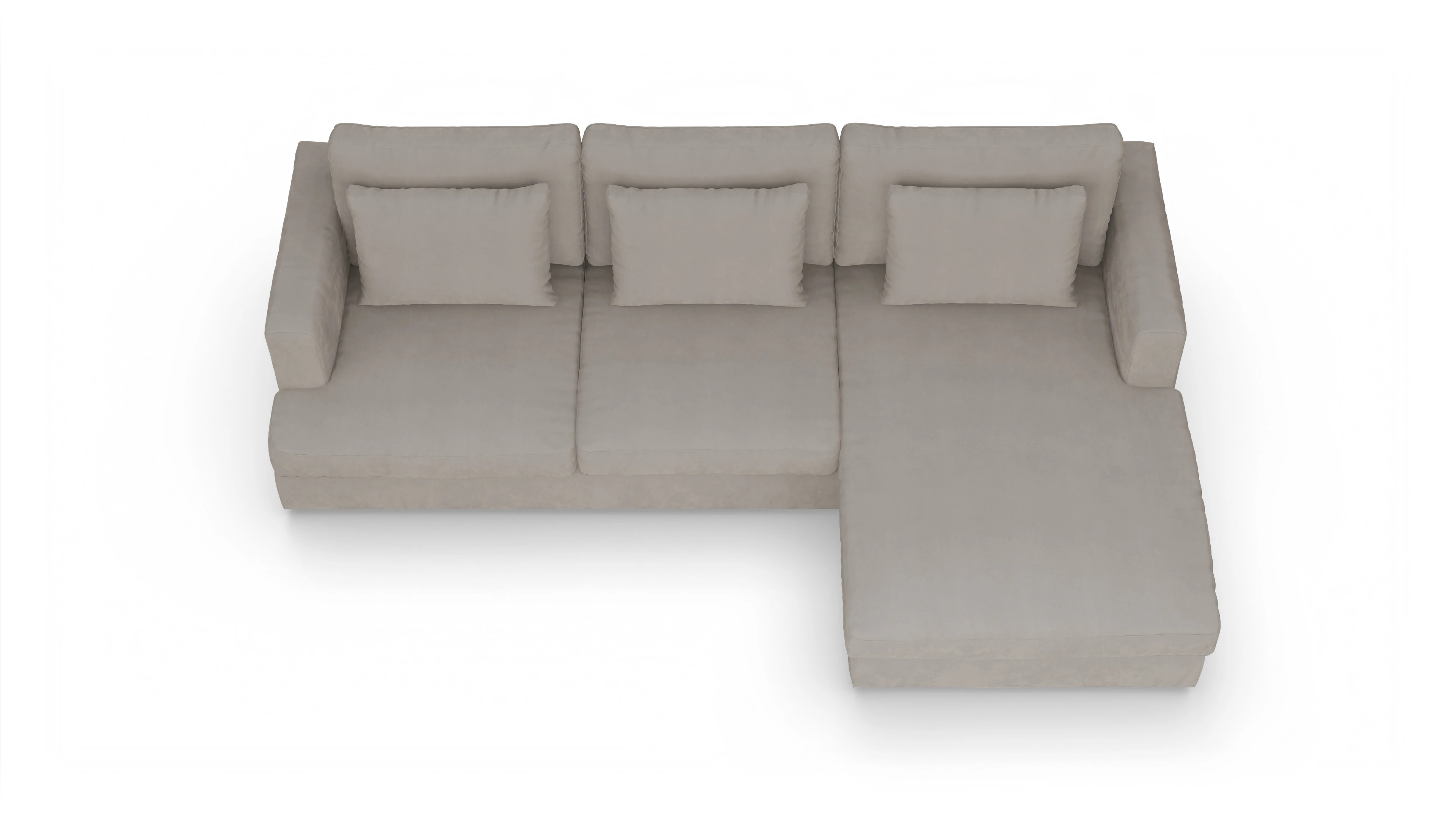 Stoffsofa Sospiri Ansicht des Produktes Sospiri Sofa mit Rec rechts in Samt braun