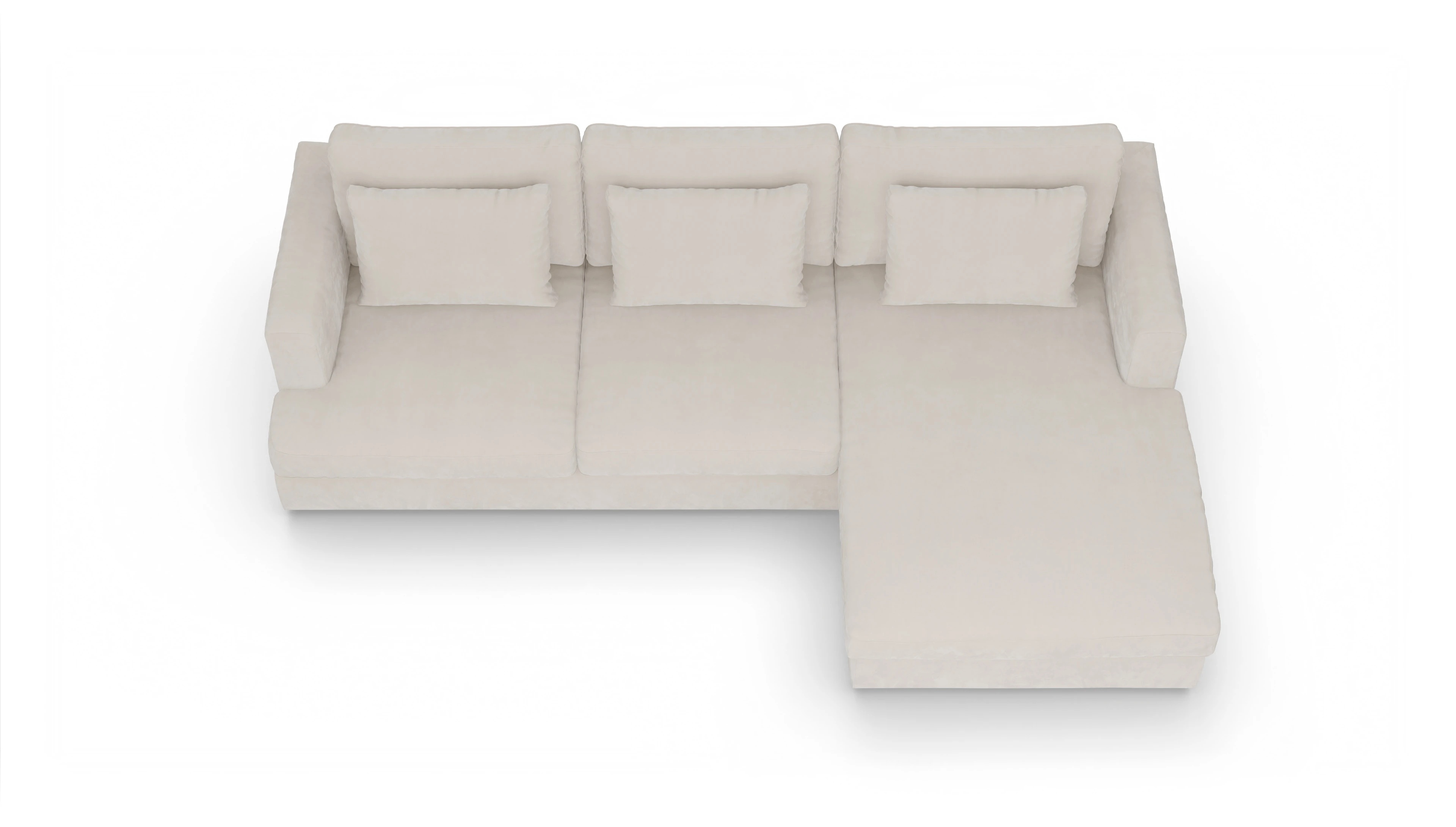 Ansicht des Produktes Sospiri Sofa mit Rec rechts in Samt weiß