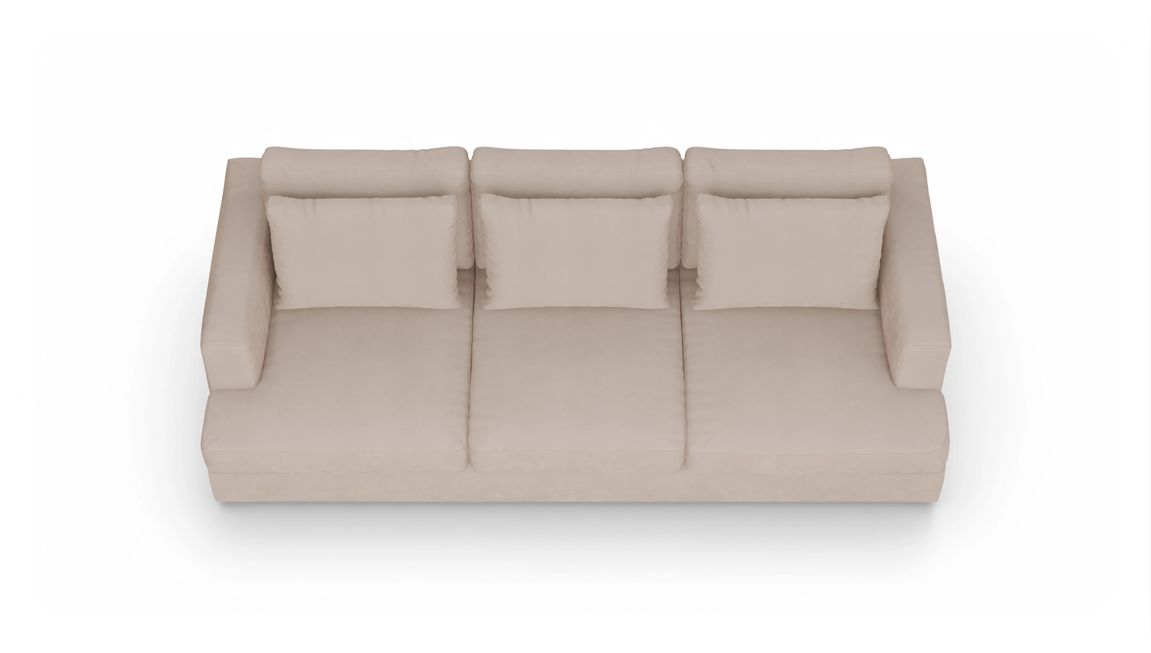 Ansicht des Produktes Sospiri 3,5-Sitzer in Samt beige
