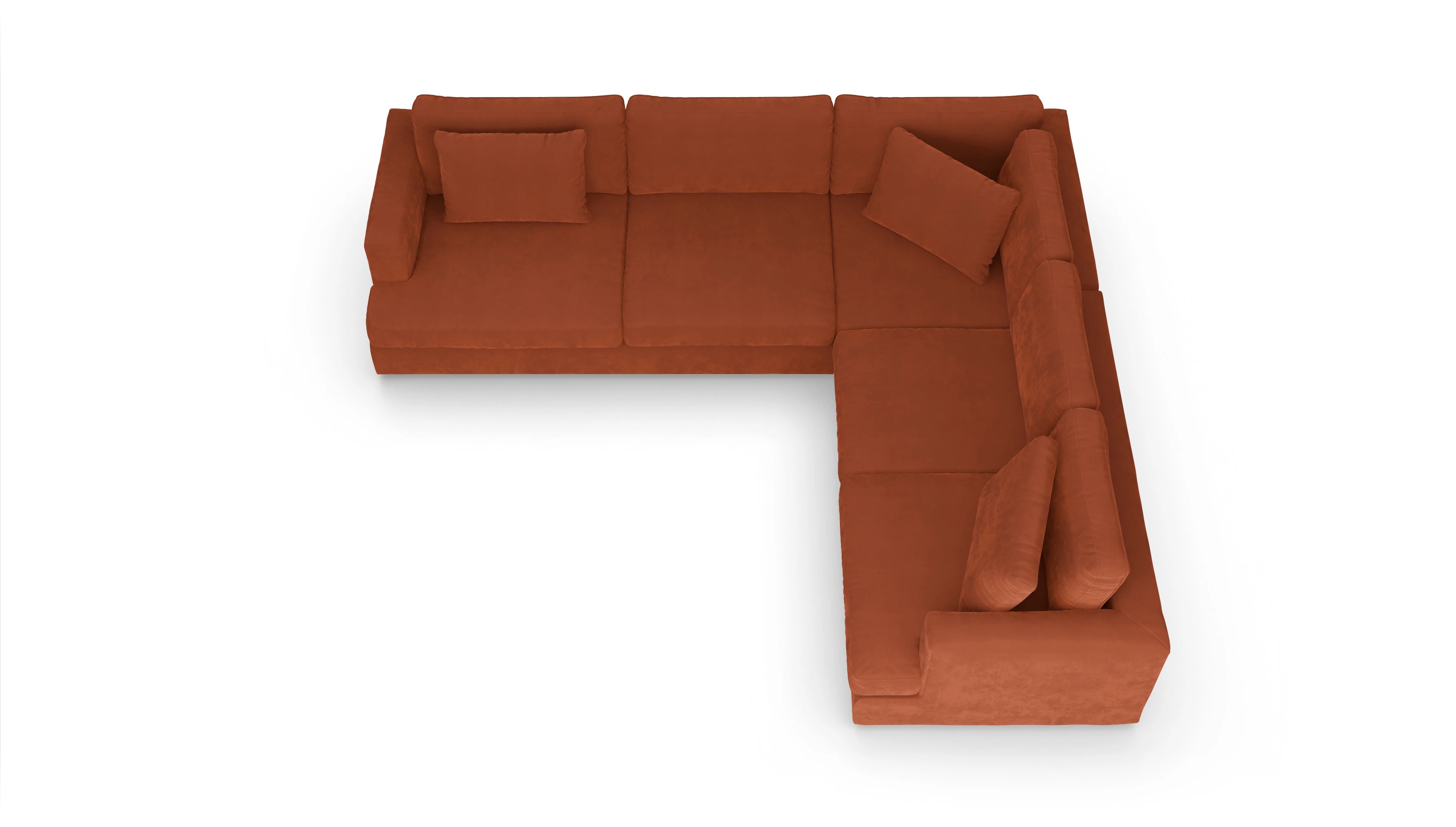 Ansicht des Produktes Sospiri Ecksofa Rechts in Samt orange