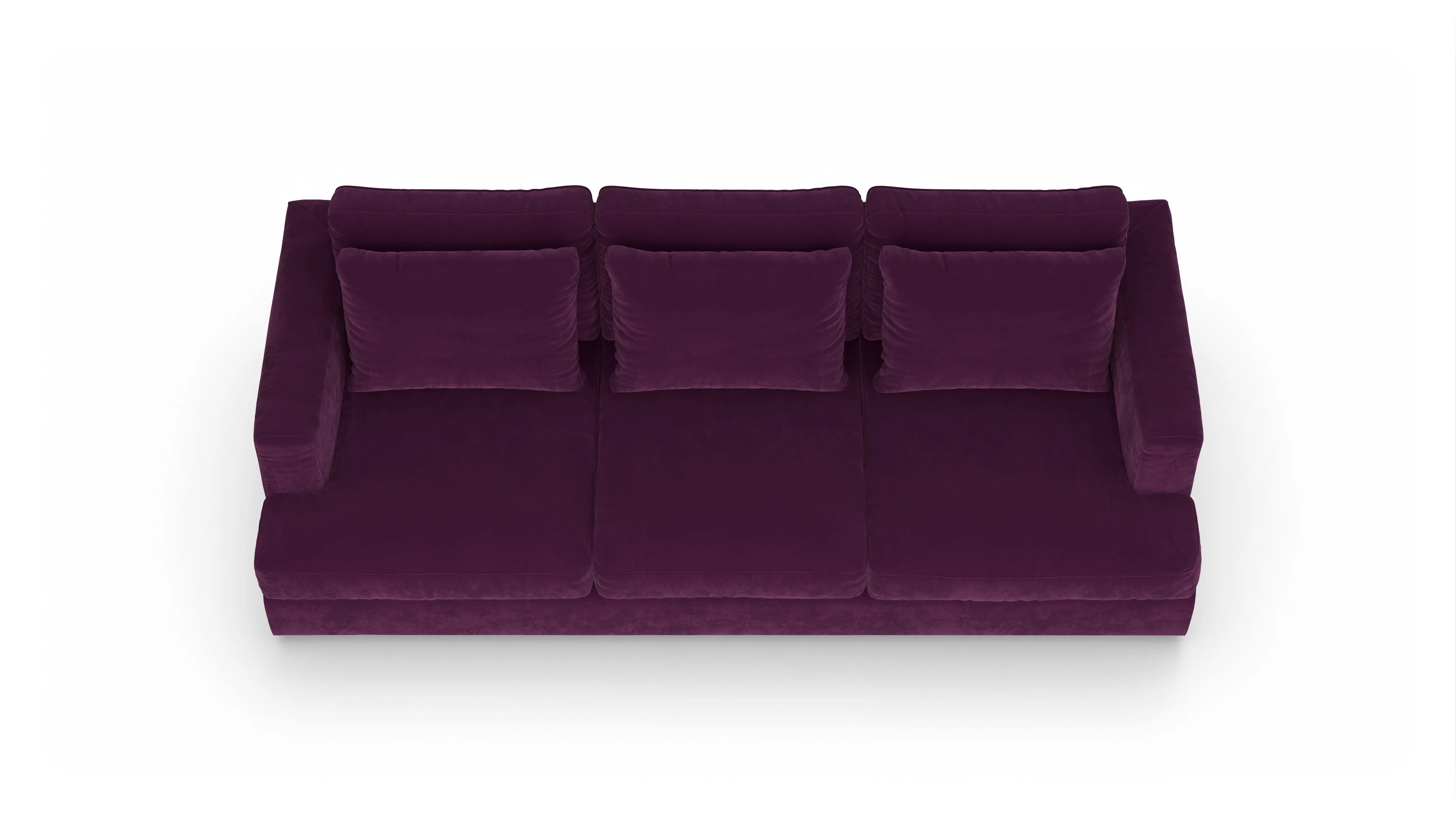 Stoffsofa Sospiri Ansicht des Produktes Sospiri 3,5-Sitzer in Samt rot