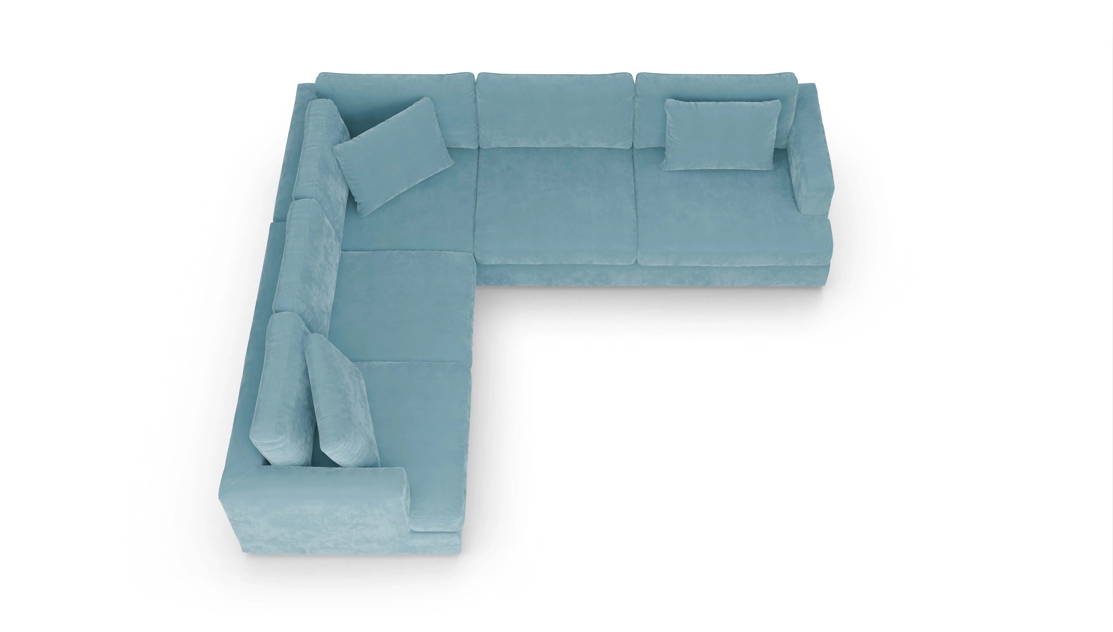 Ansicht des Produktes Sospiri Ecksofa Links in Samt blau