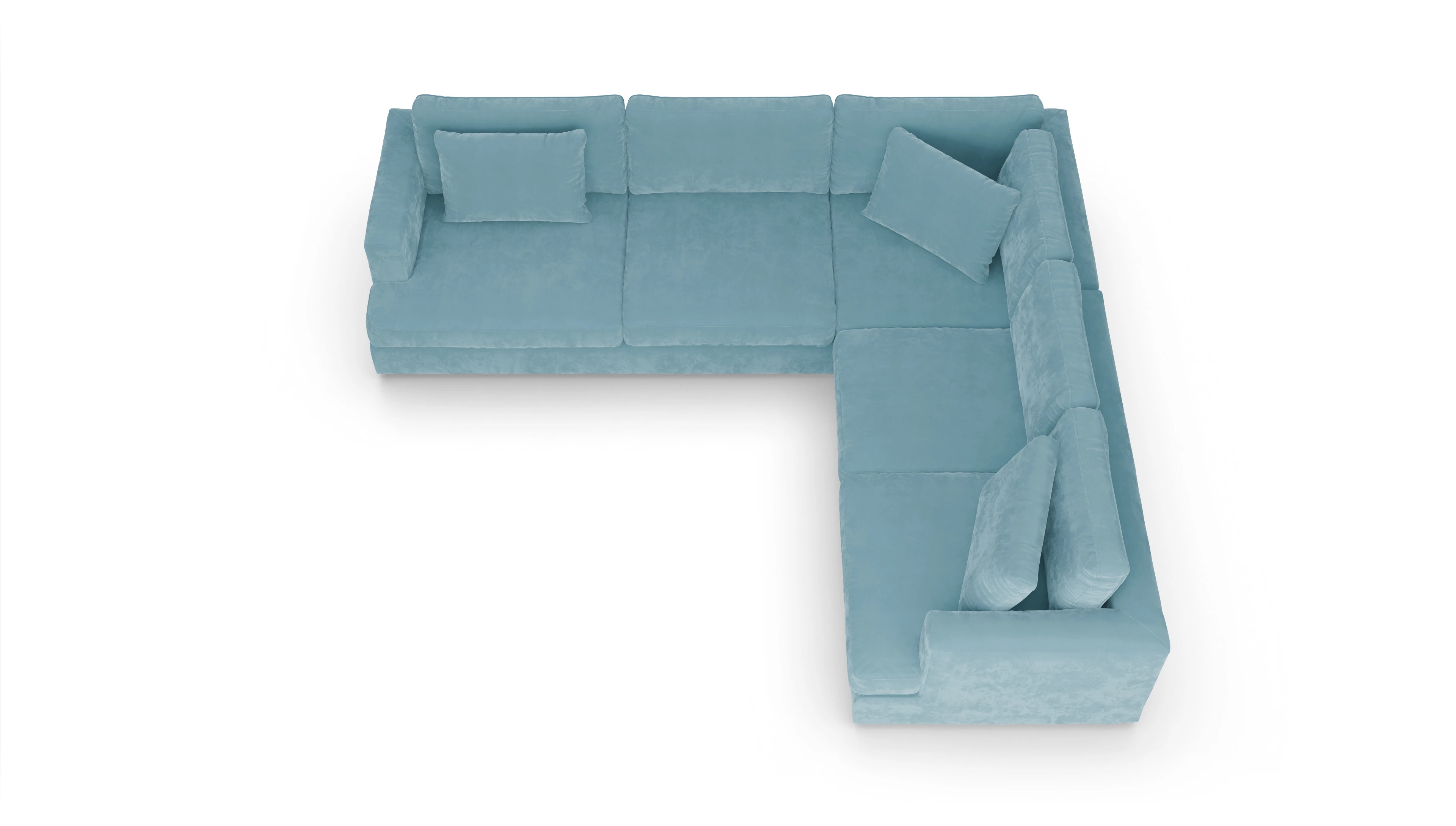 Ansicht des Produktes Sospiri Ecksofa Rechts in Samt blau