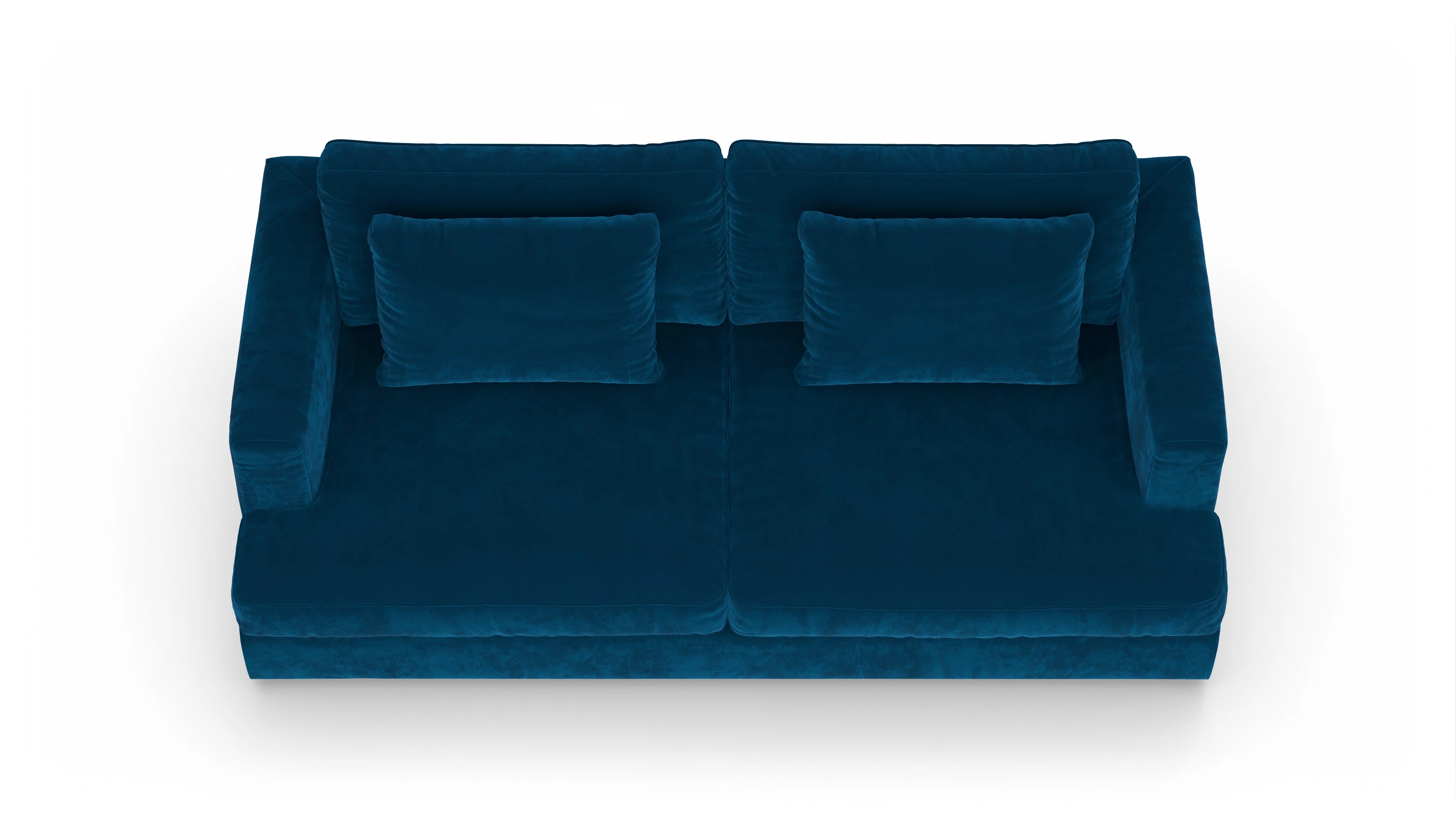 Stoffsofa Sospiri Ansicht des Produktes Sospiri 3-Sitzer in Samt blau