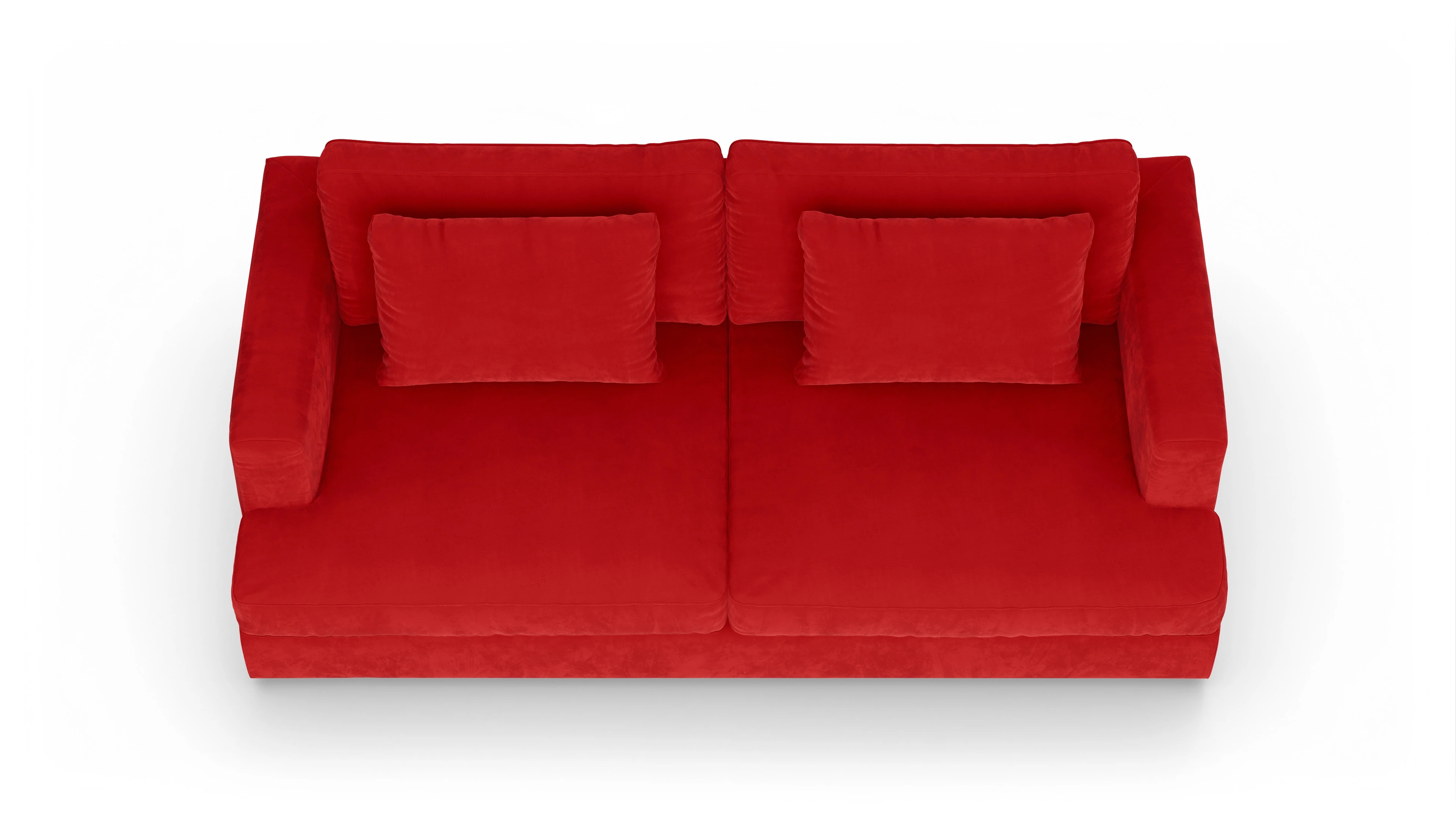 Stoffsofa Sospiri Ansicht des Produktes Sospiri 3-Sitzer in Samt rot