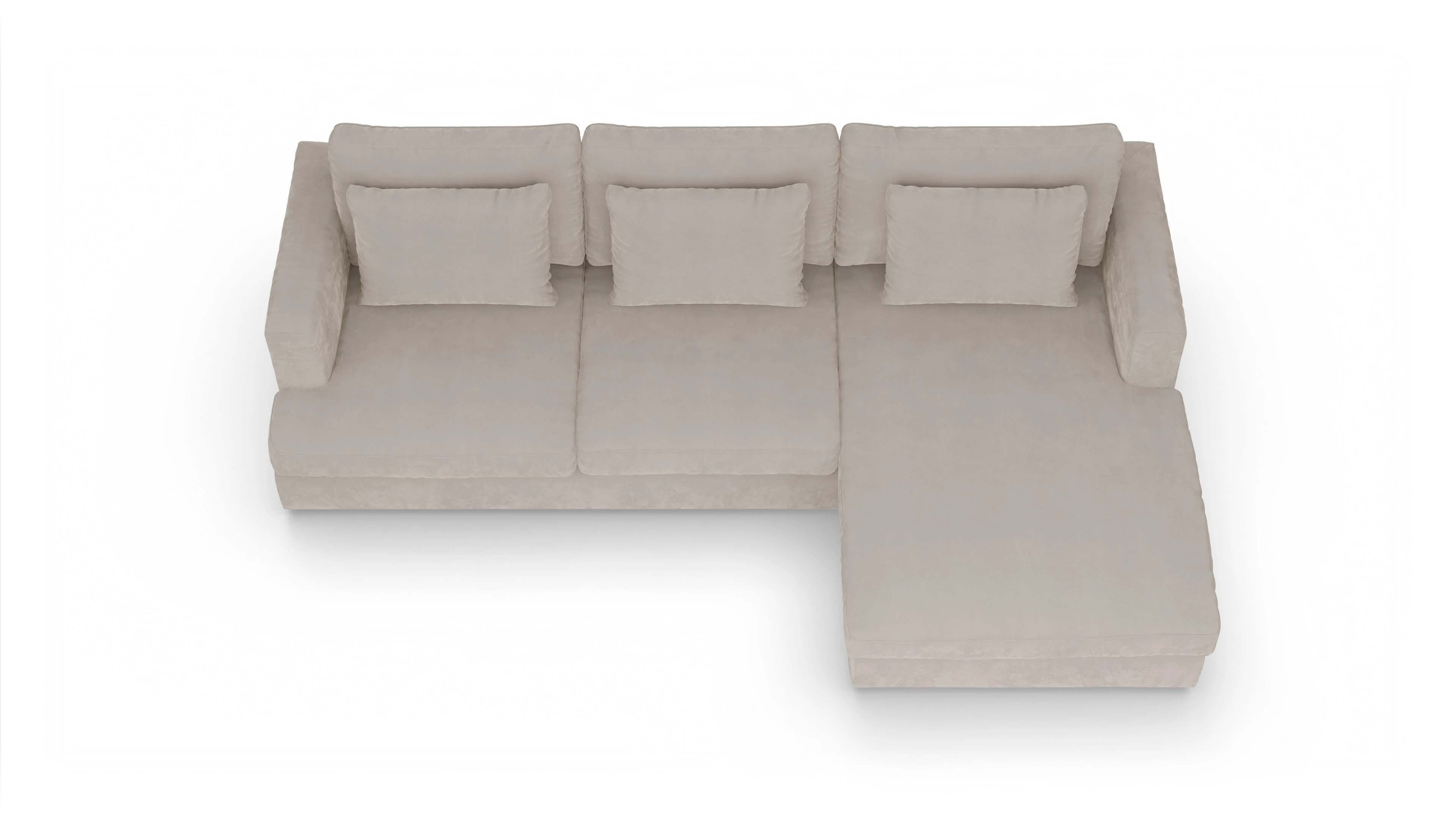 Ansicht des Produktes Sospiri Sofa mit Rec rechts in Samt grau