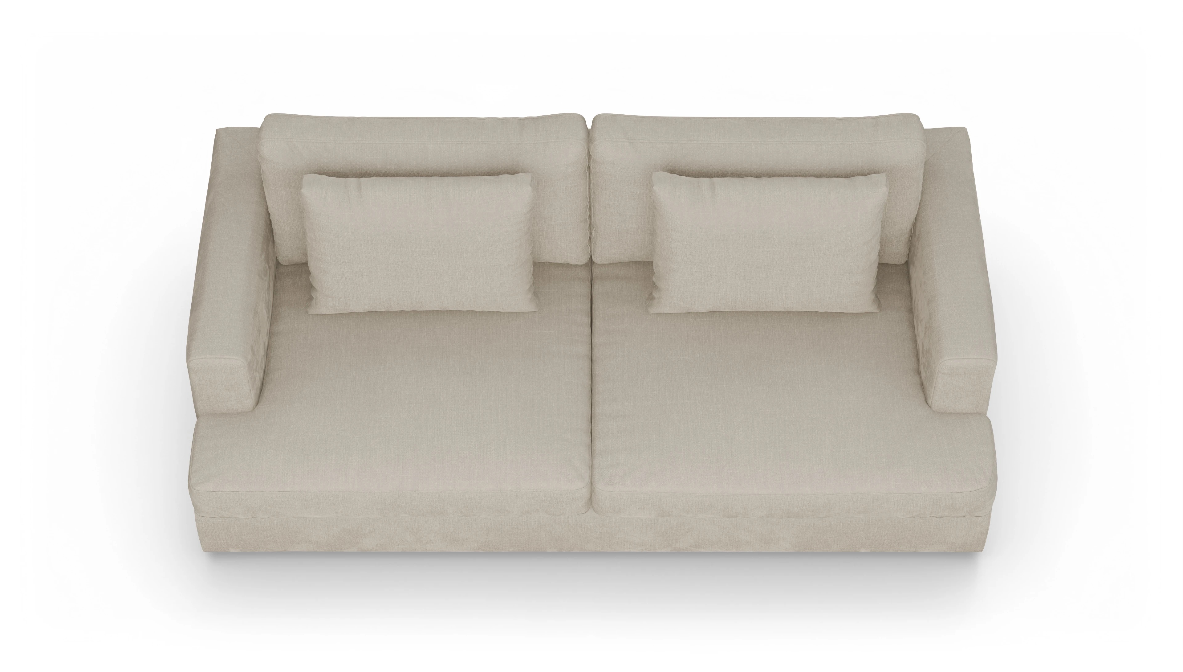 Stoffsofa Sospiri Ansicht des Produktes Sospiri 3-Sitzer in Stoff beige