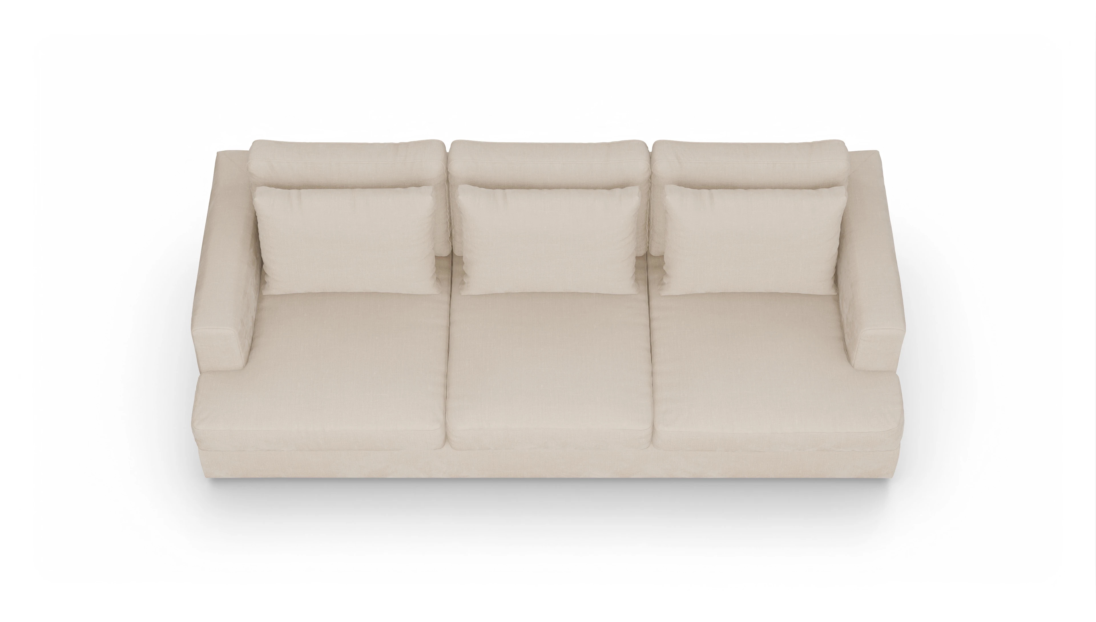 Stoffsofa Sospiri Ansicht des Produktes Sospiri 3,5-Sitzer in Stoff weiß