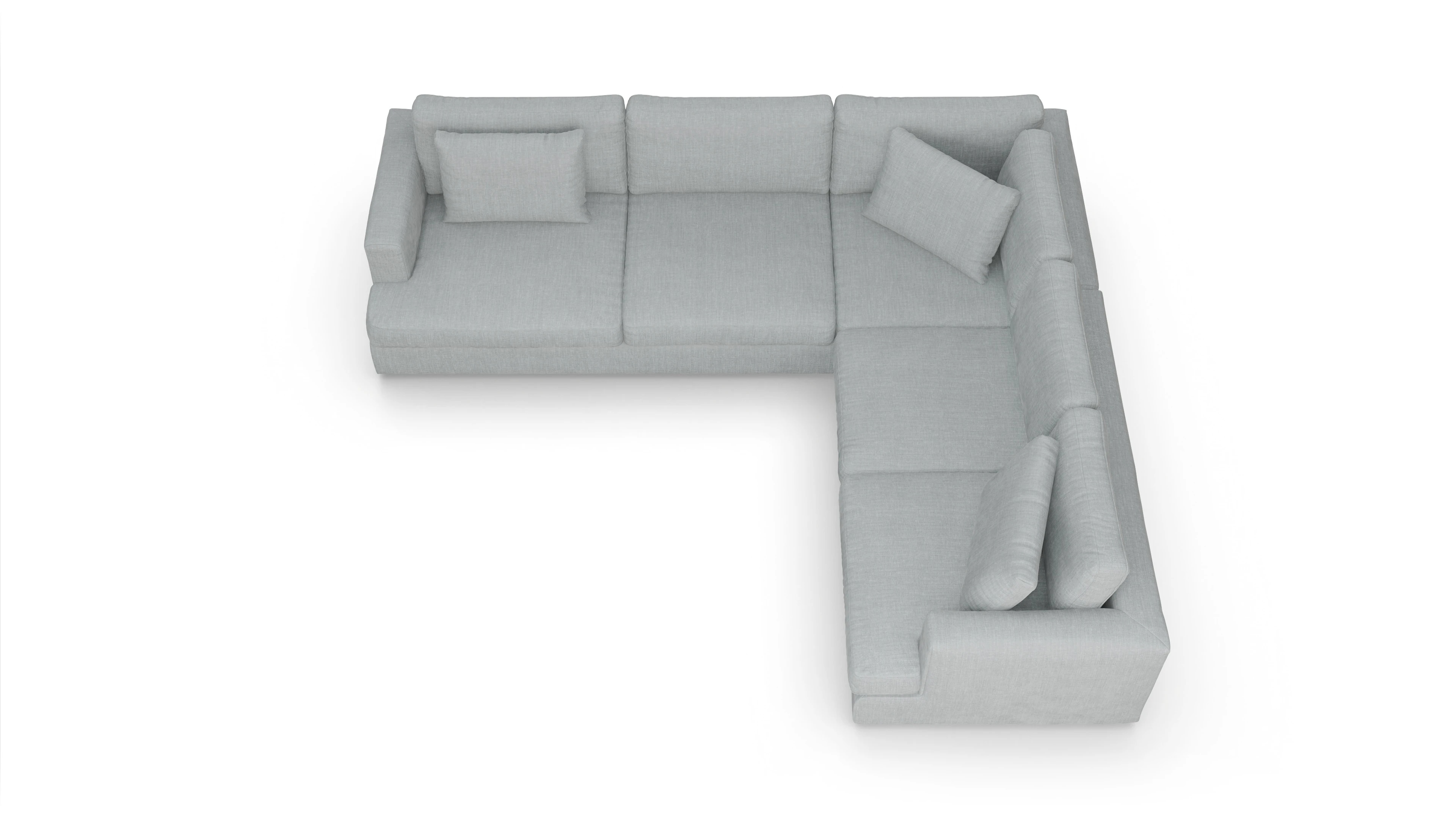 Ansicht des Produktes Sospiri Ecksofa Rechts in Stoff grau