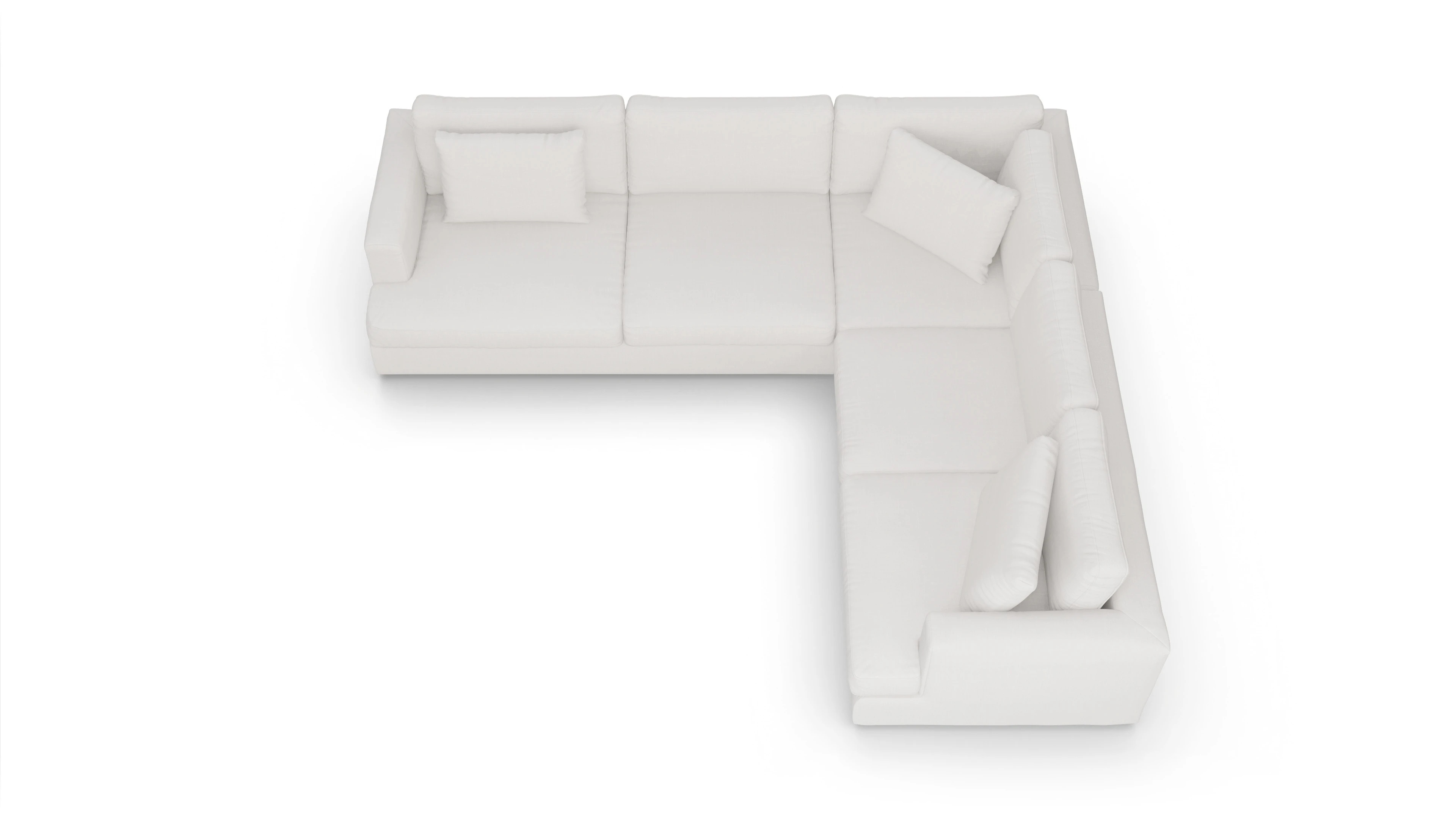 Ansicht des Produktes Sospiri Ecksofa Rechts in Stoff weiß