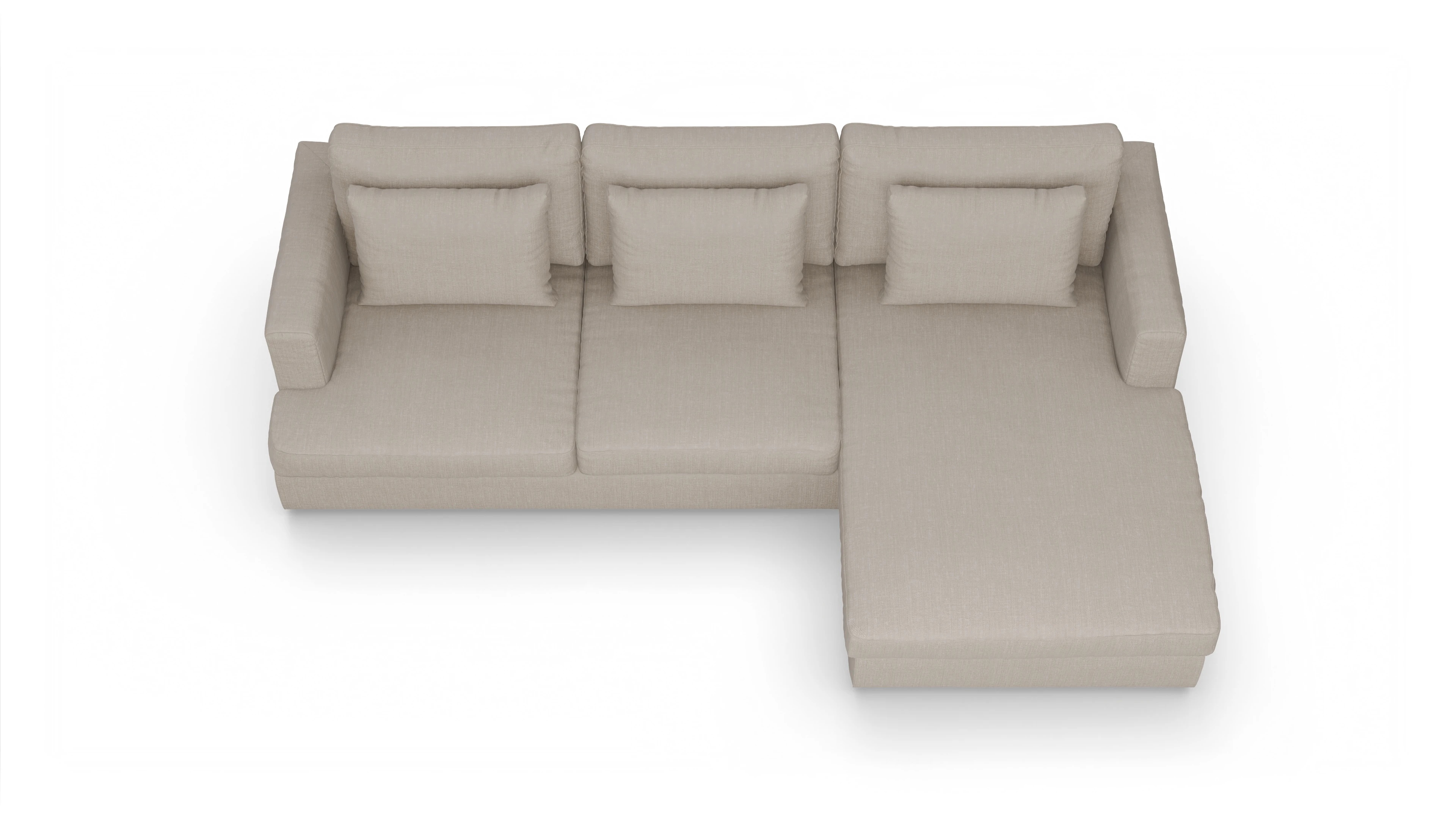 Ansicht des Produktes Sospiri Sofa mit Rec rechts in Stoff braun