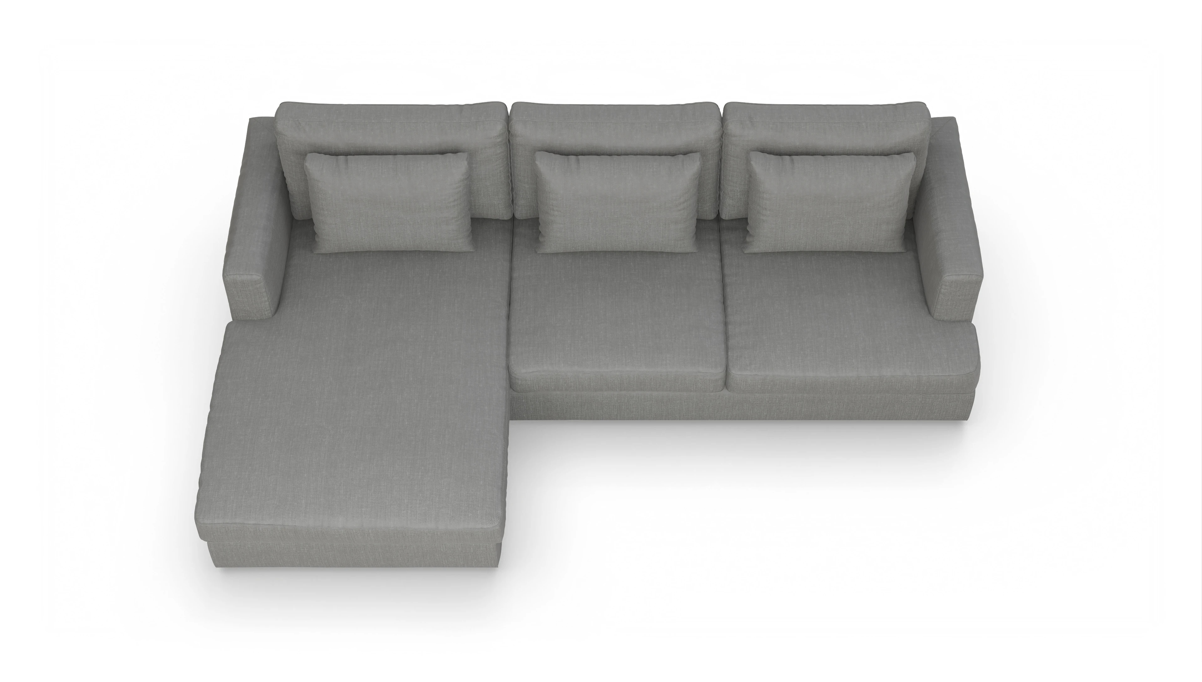 Ansicht des Produktes Sospiri Sofa mit Rec links in Stoff grau