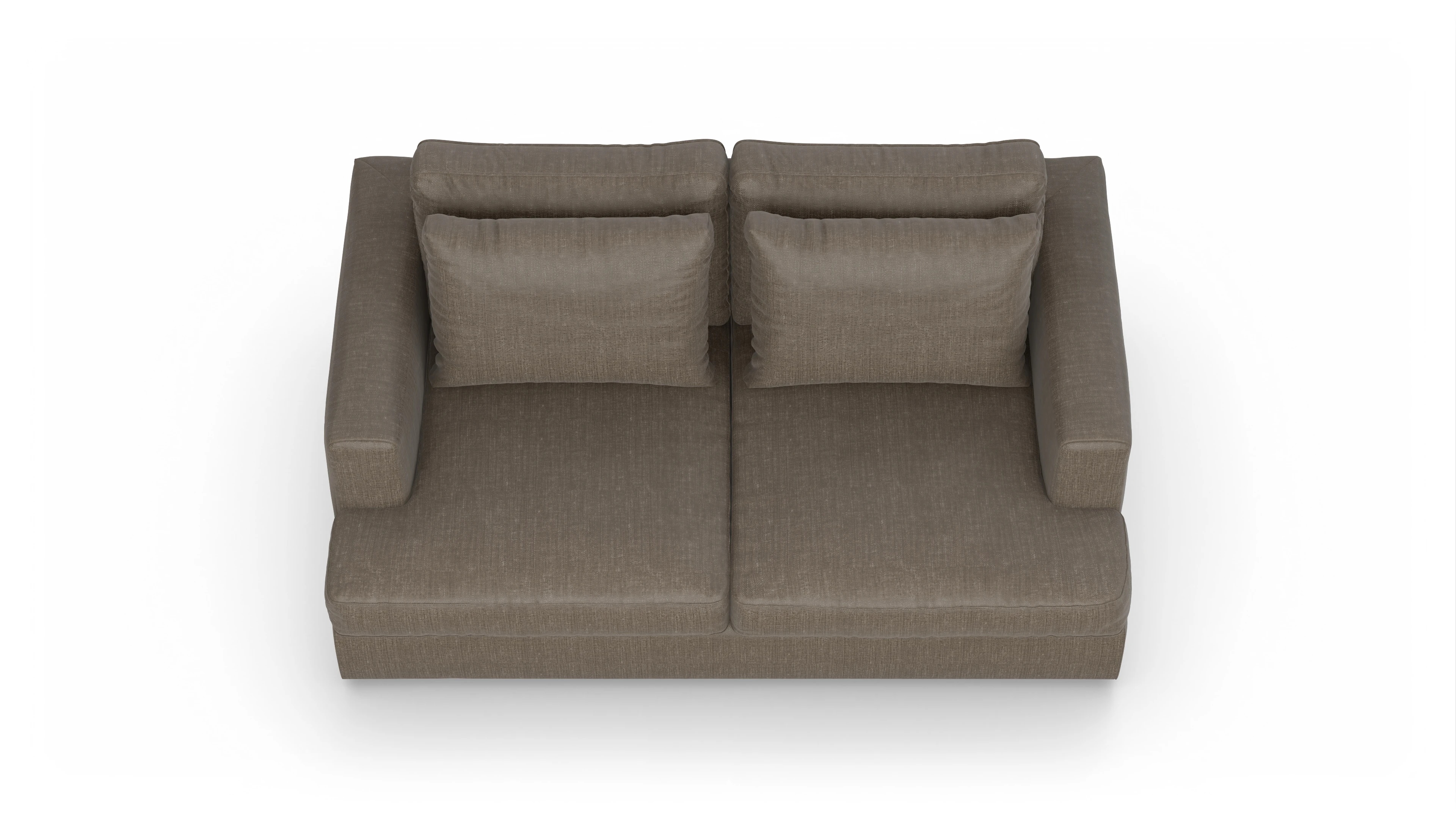 Stoffsofa Sospiri Ansicht des Produktes Sospiri 2-Sitzer in Stoff braun