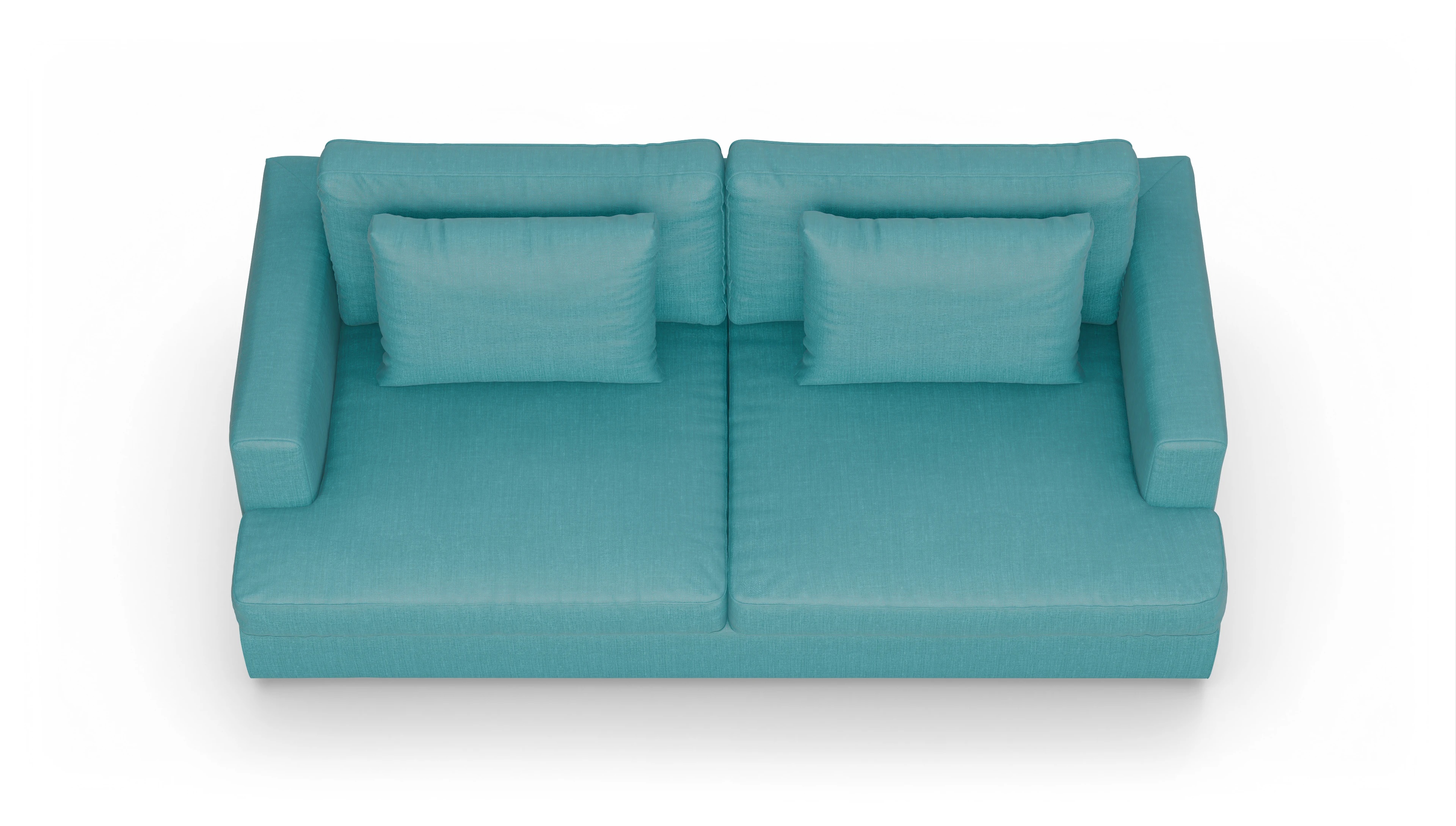 Stoffsofa Sospiri Ansicht des Produktes Sospiri 3-Sitzer in Stoff blau