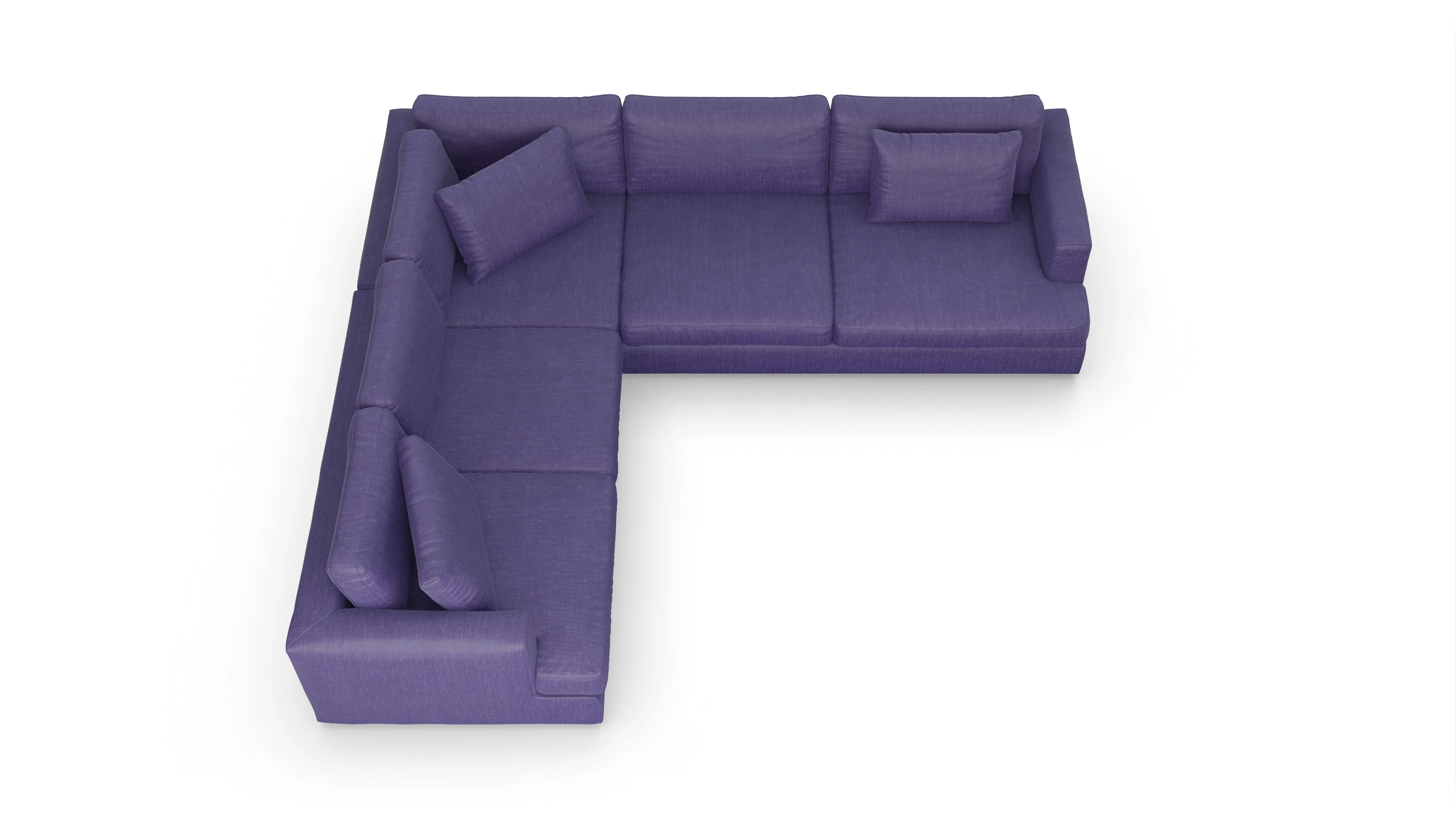 Stoffsofa Sospiri Ansicht des Produktes Sospiri Ecksofa Links in Stoff blau