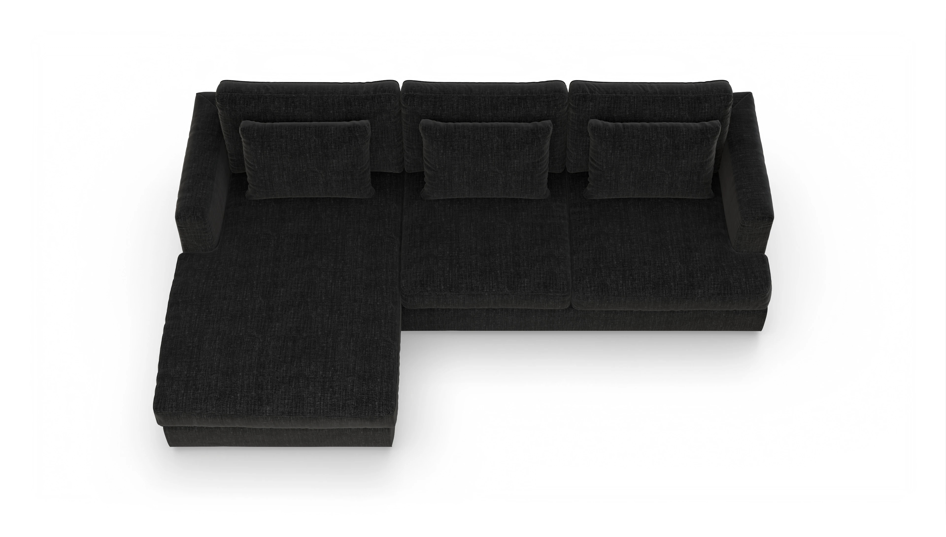 Ansicht des Produktes Sospiri Sofa mit Rec links in Stoff schwarz