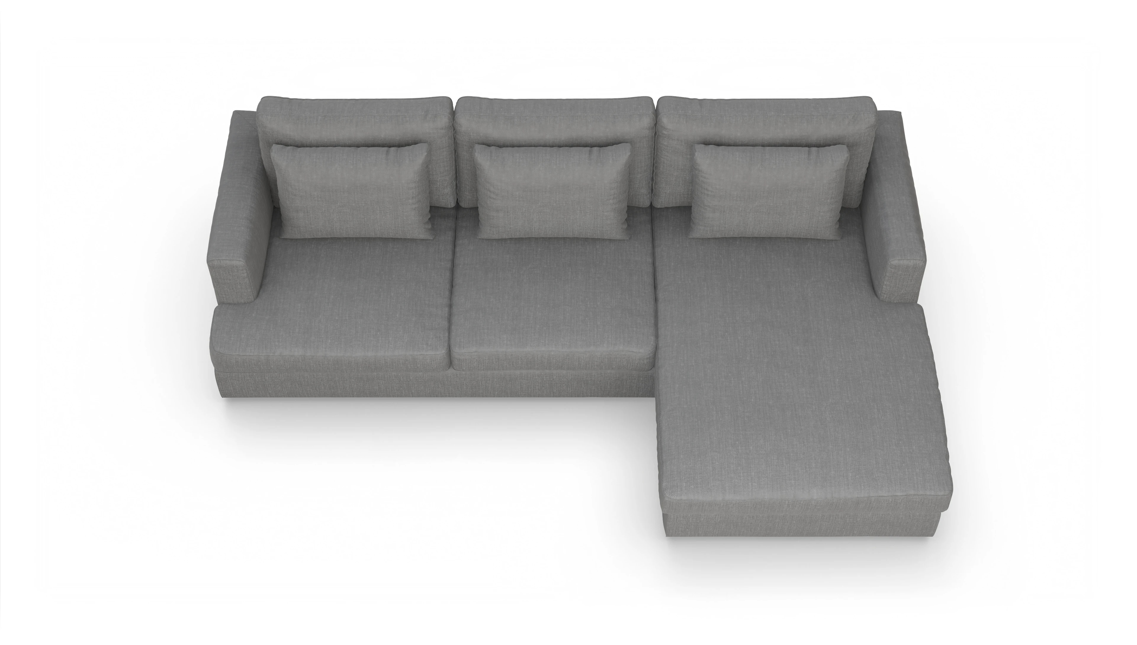 Ansicht des Produktes Sospiri Sofa mit Rec rechts in Stoff grau