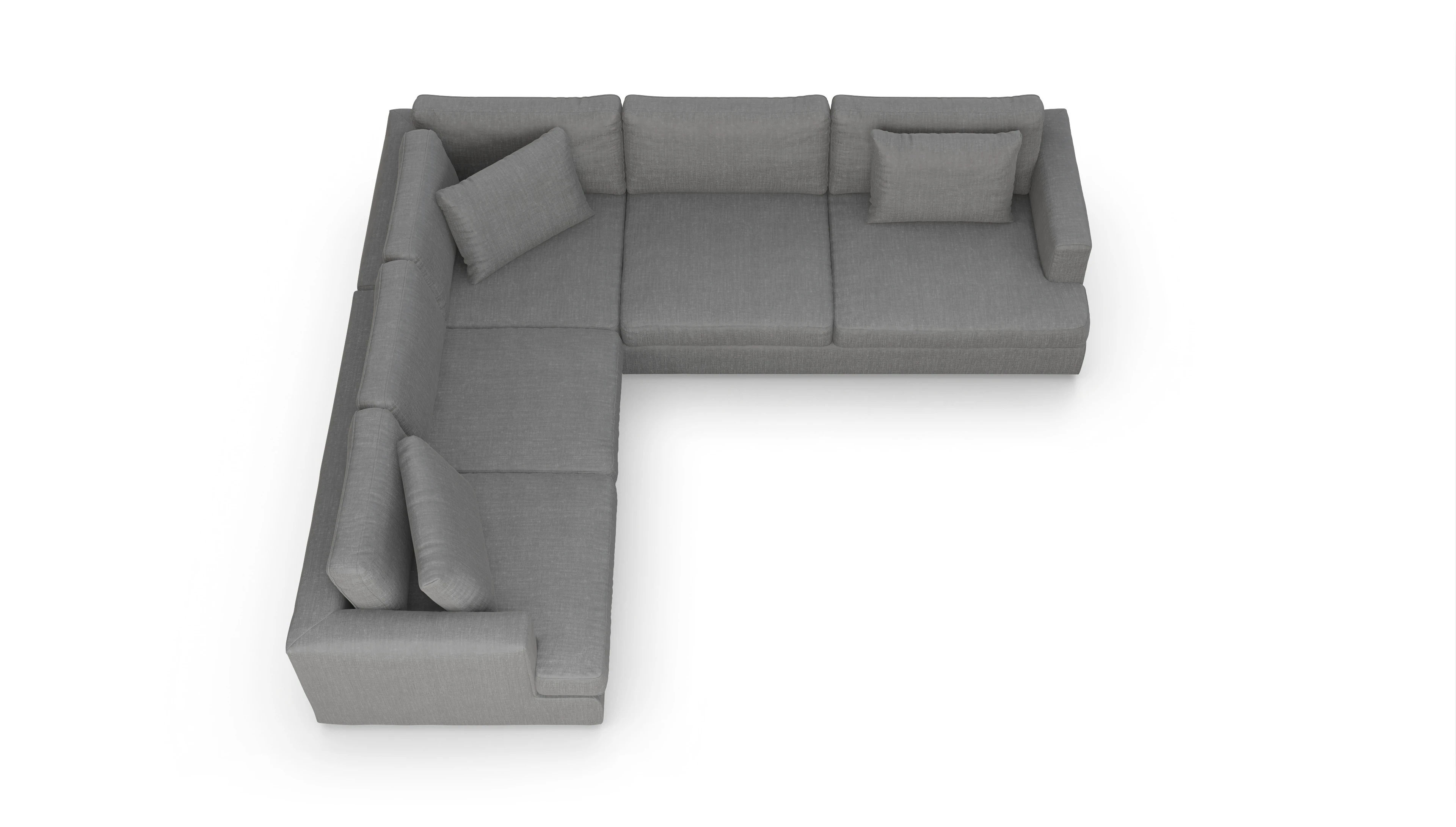 Stoffsofa Sospiri Ansicht des Produktes Sospiri Ecksofa Links in Stoff grau
