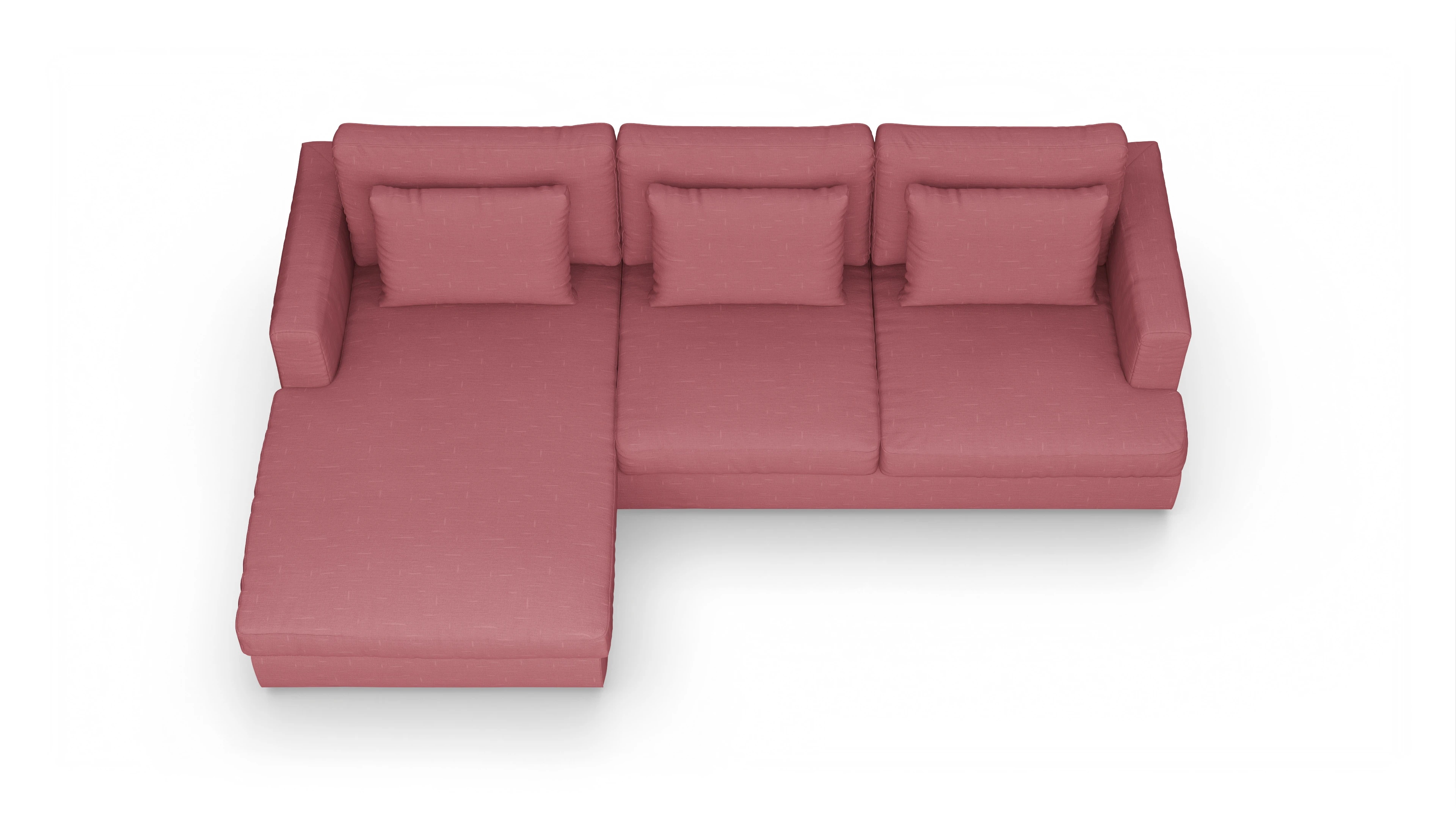 Ansicht des Produktes Sospiri Sofa mit Rec links in Stoff rot
