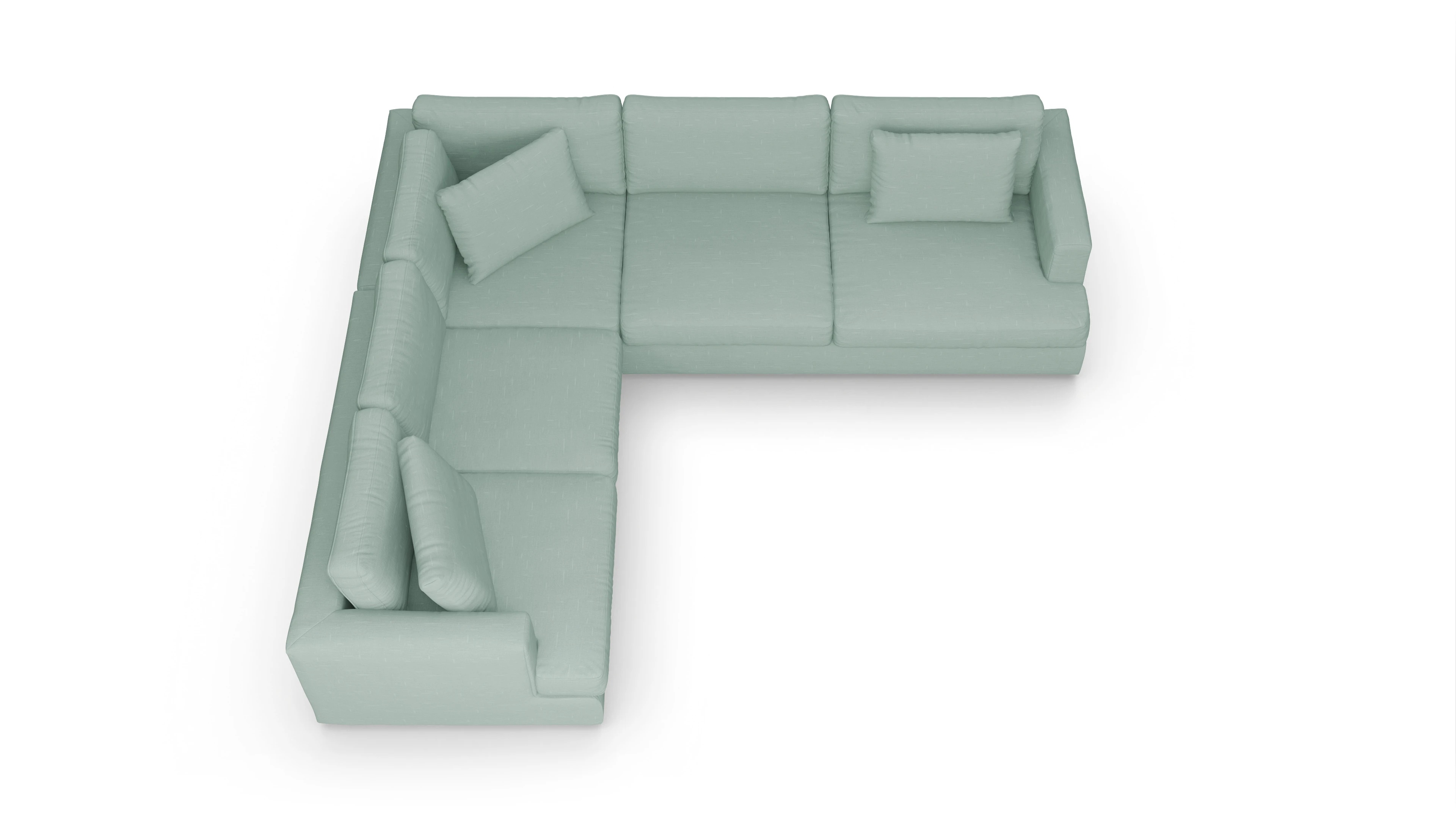 Ansicht des Produktes Sospiri Ecksofa Links in Stoff grün