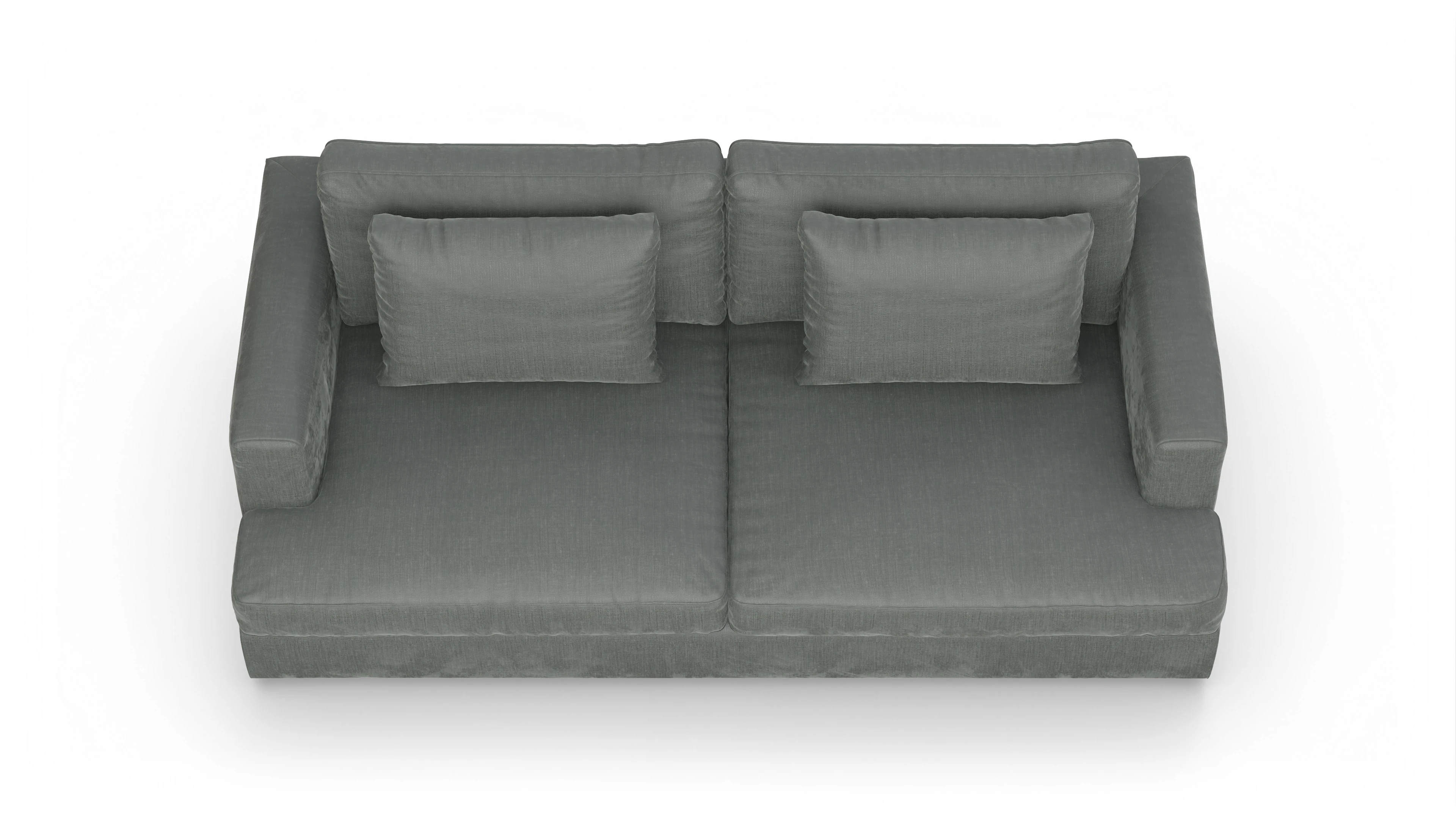 Stoffsofa Sospiri Ansicht des Produktes Sospiri 3-Sitzer in Stoff grau