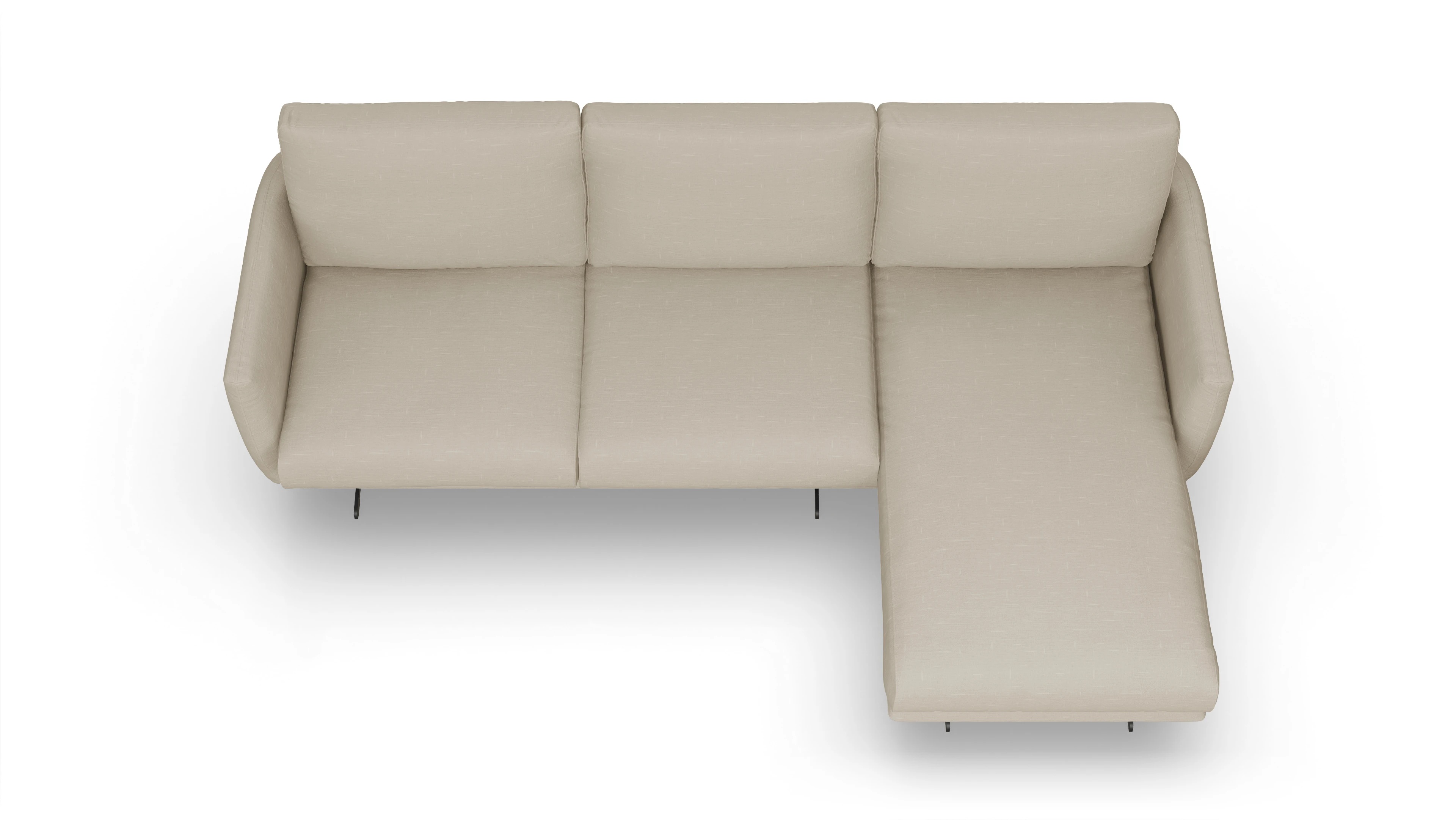 Ansicht des Produktes Boteri Sofa mit Rec rechts in Stoff beige