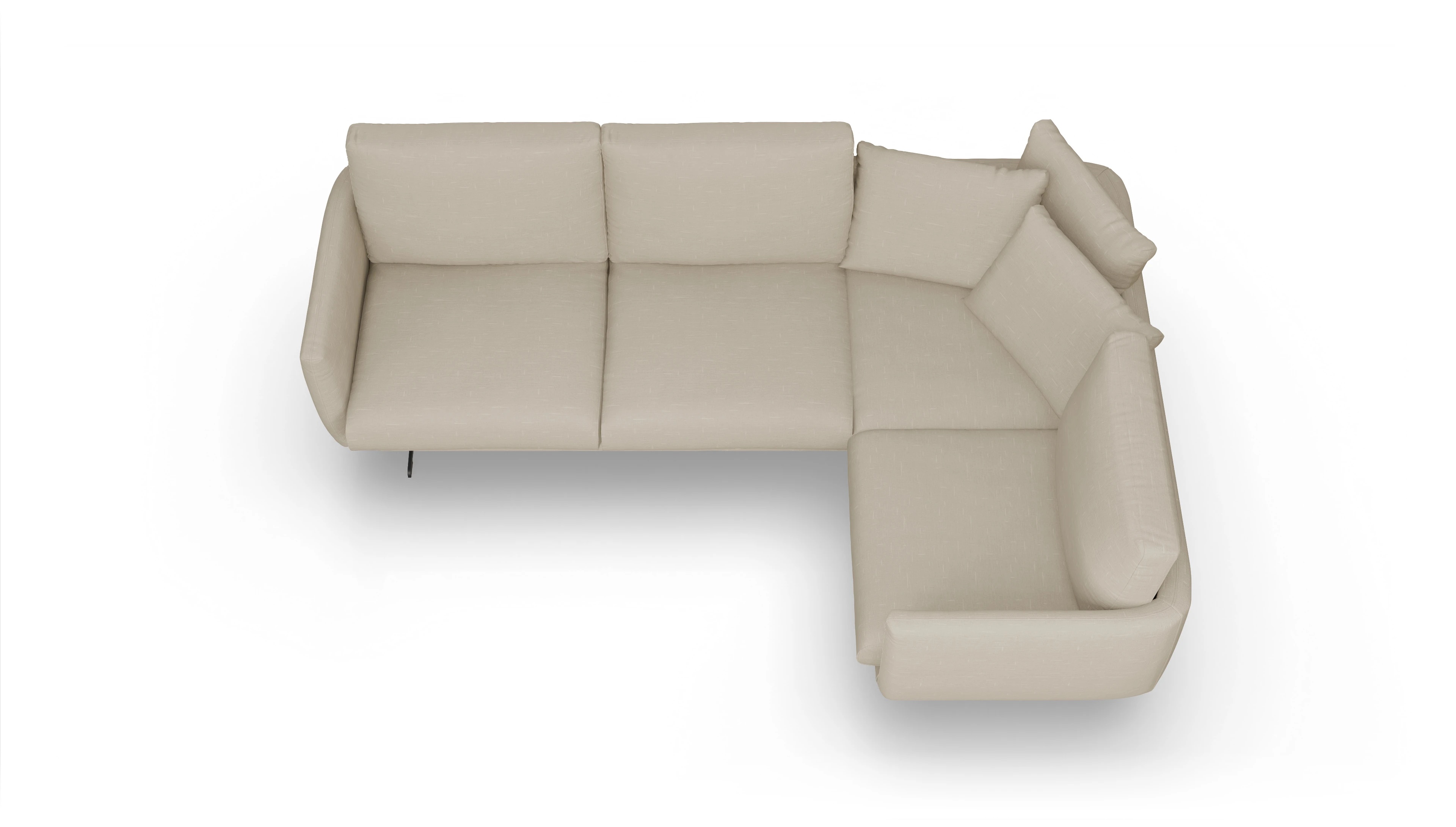 Ansicht des Produktes Boteri Ecksofa Rechts in Stoff beige