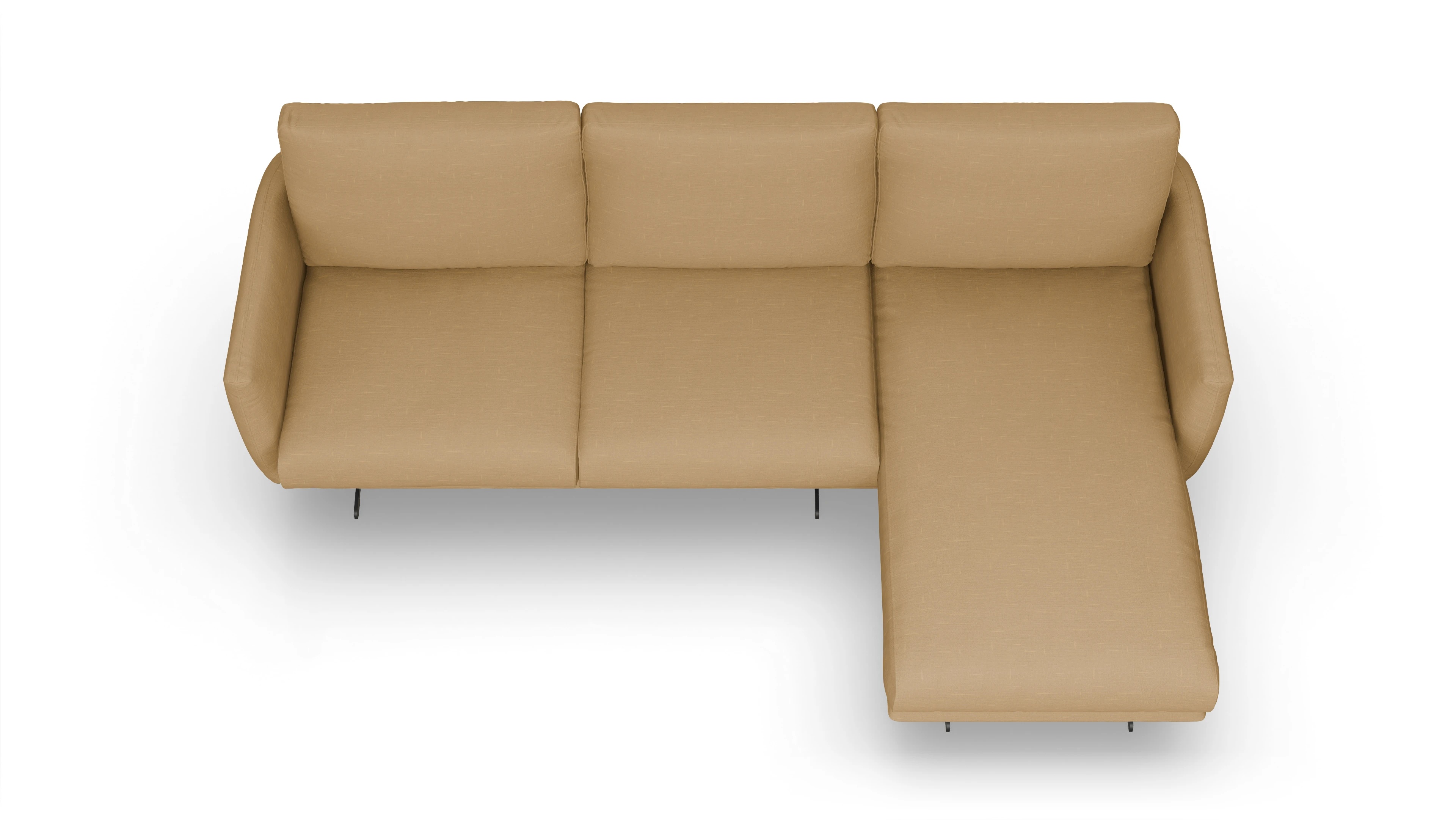 Designer-Sofa Boteri Ansicht des Produktes Boteri Sofa mit Rec rechts in Stoff gelb