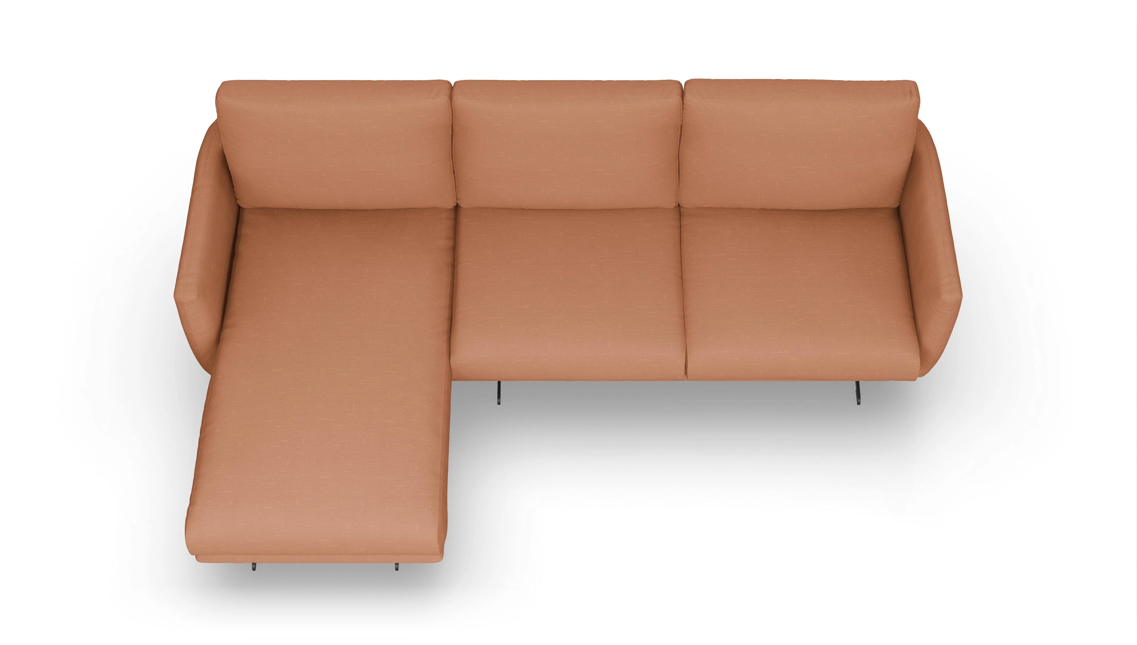 Ansicht des Produktes Boteri Sofa mit Rec links in Stoff orange