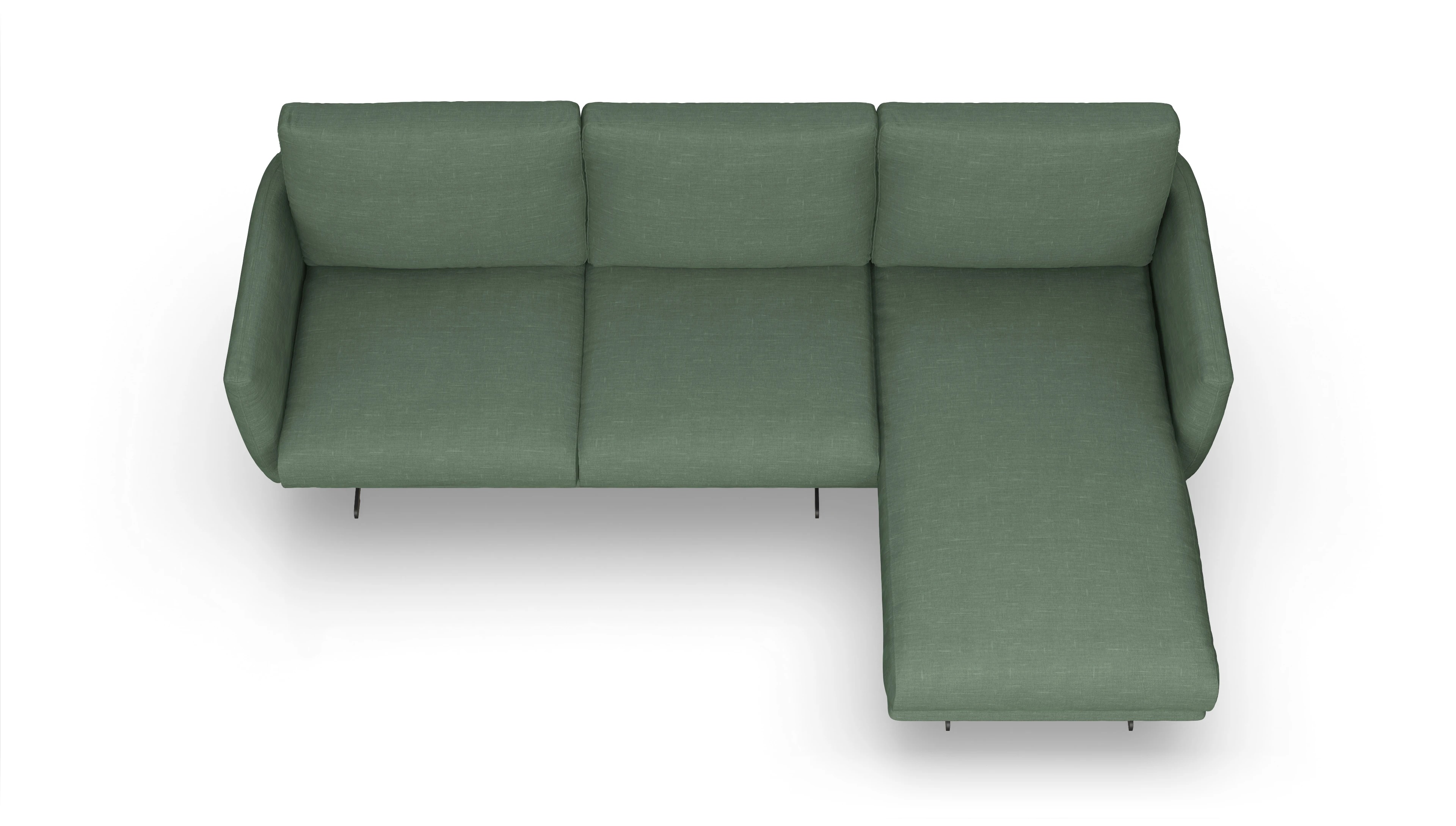 Ansicht des Produktes Boteri Sofa mit Rec rechts in Stoff grün