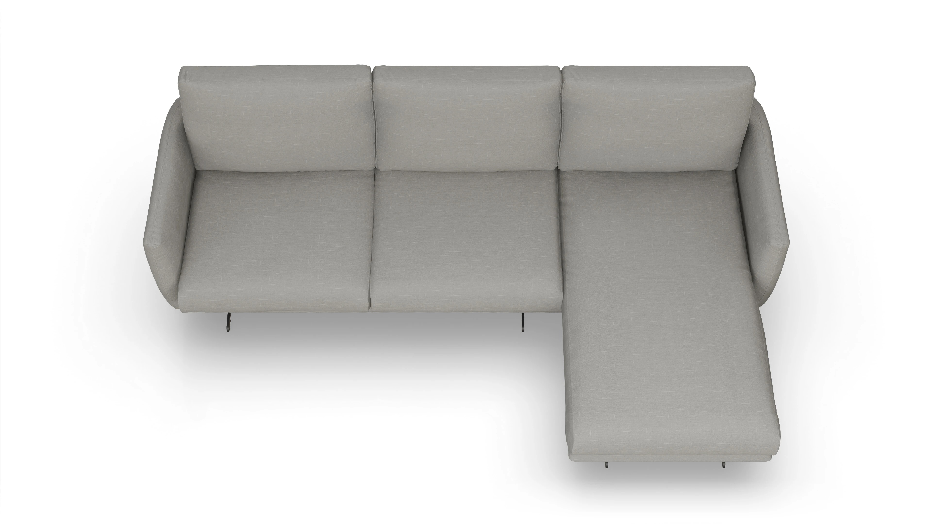 Ansicht des Produktes Boteri Sofa mit Rec rechts in Stoff grau