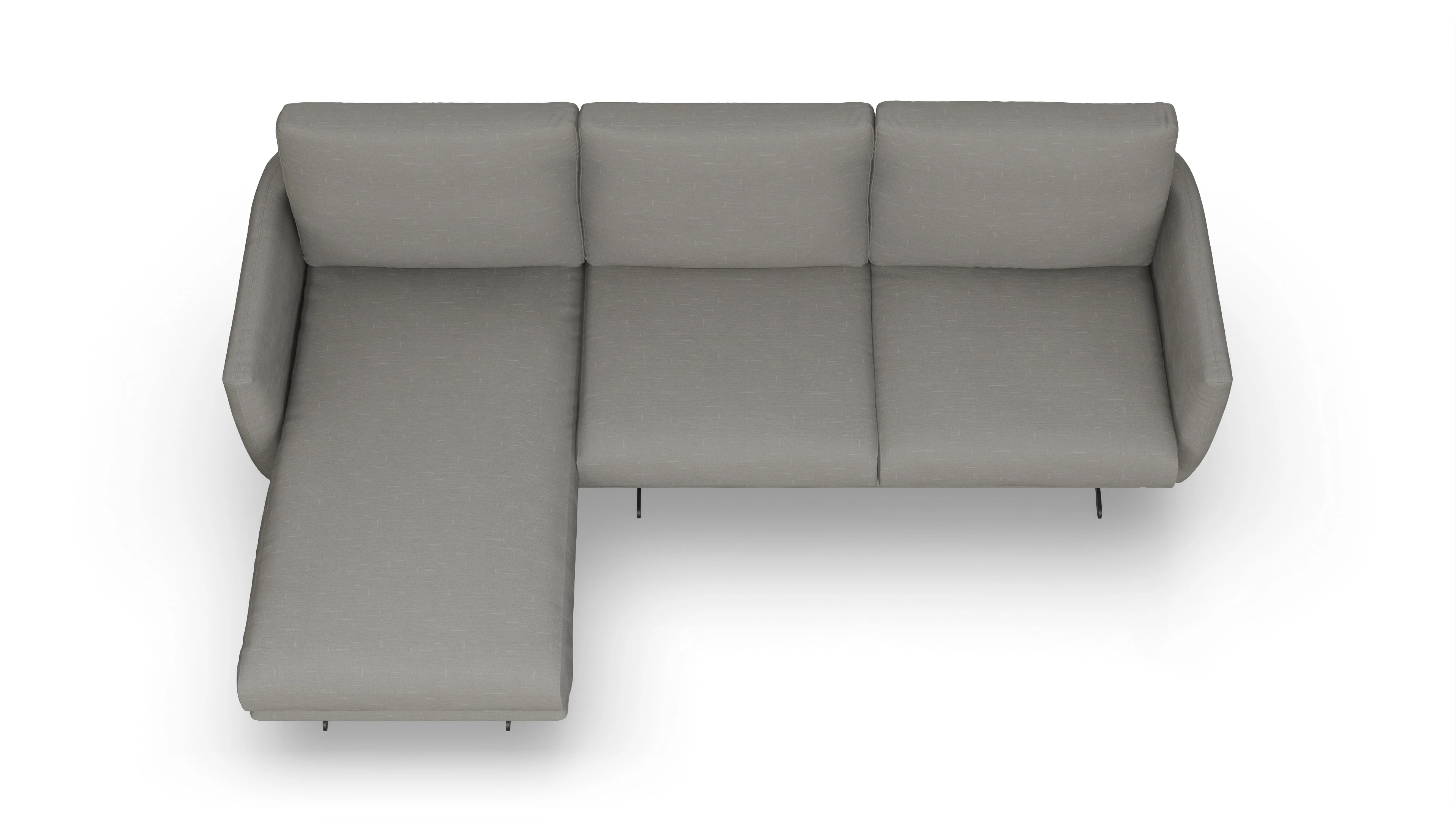 Ansicht des Produktes Boteri Sofa mit Rec links in Stoff grau