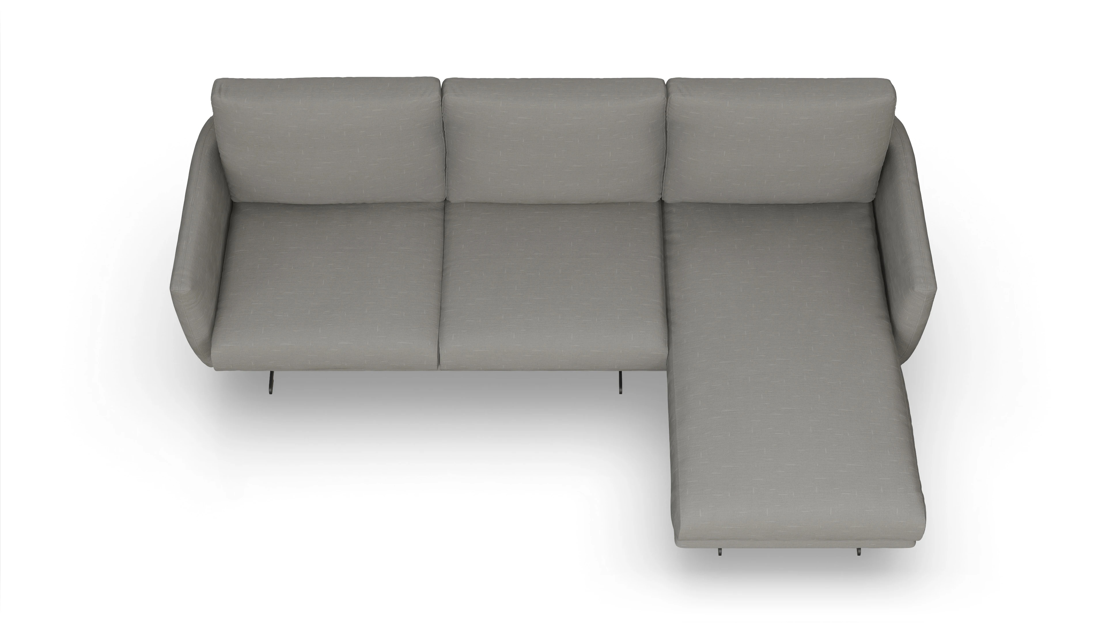 Ansicht des Produktes Boteri Sofa mit Rec rechts in Stoff grau