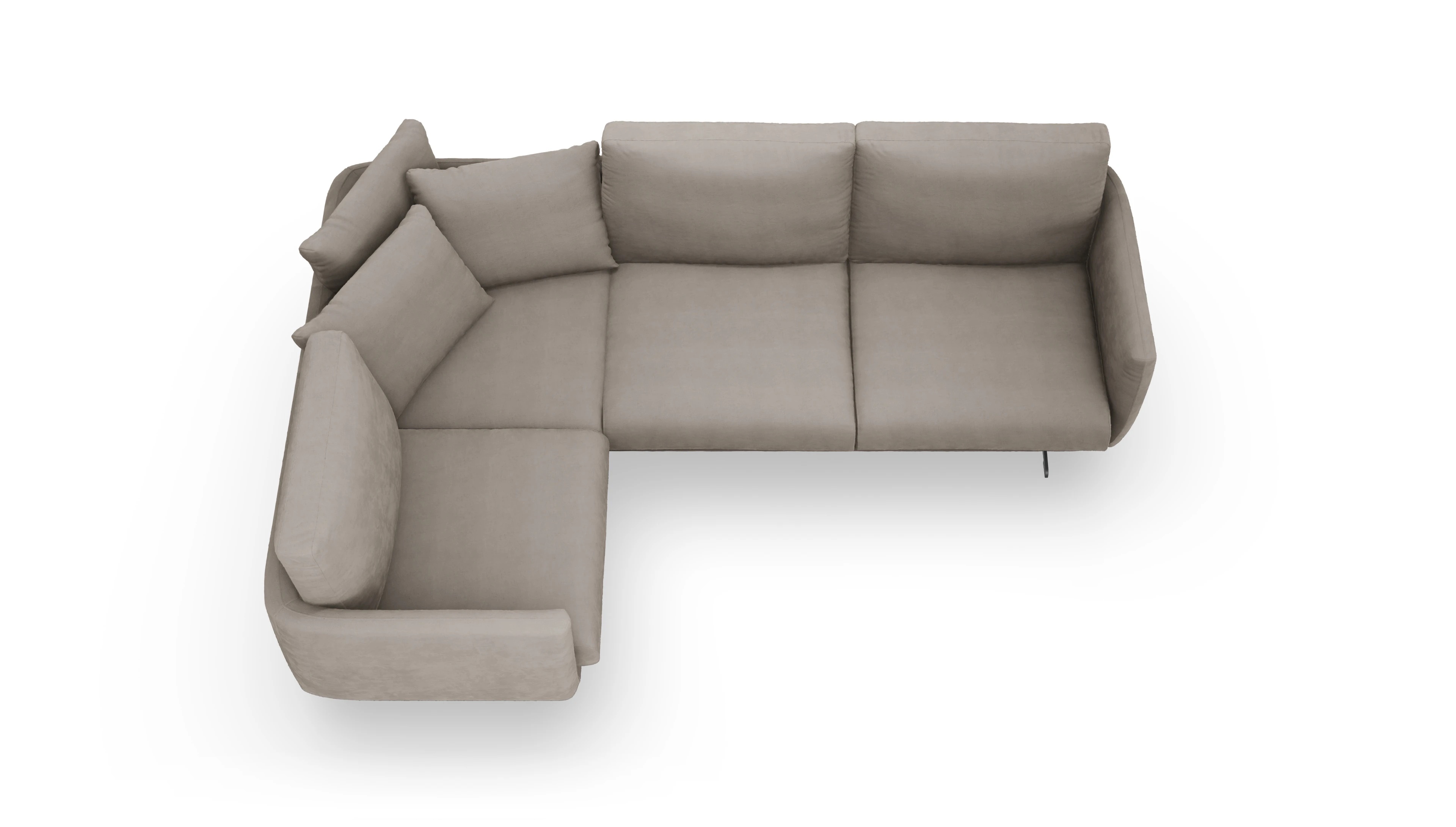 Ansicht des Produktes Boteri Ecksofa Links in Samt braun
