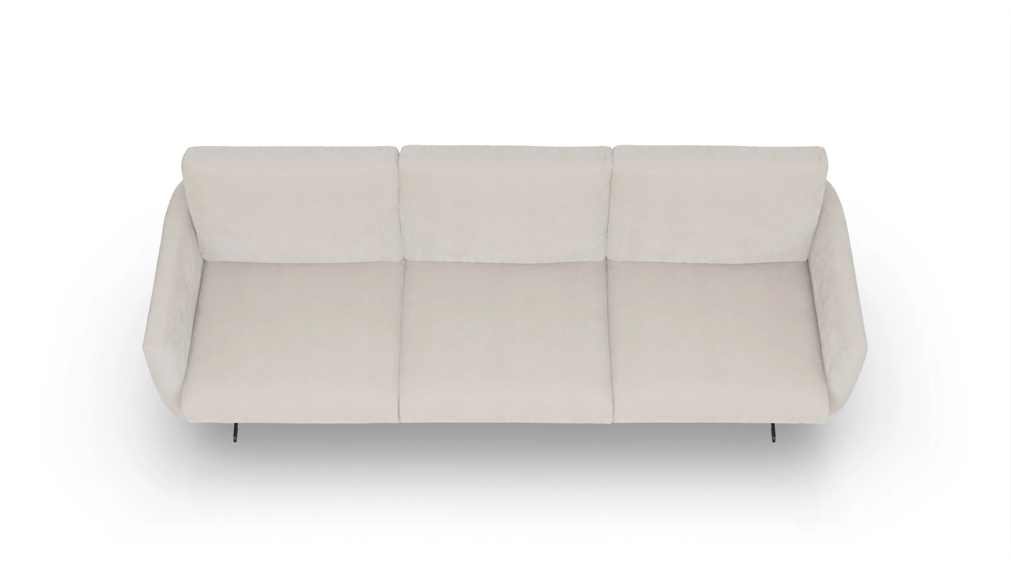 Designer-Sofa Boteri Ansicht des Produktes Boteri 4-Sitzer in Samt weiß