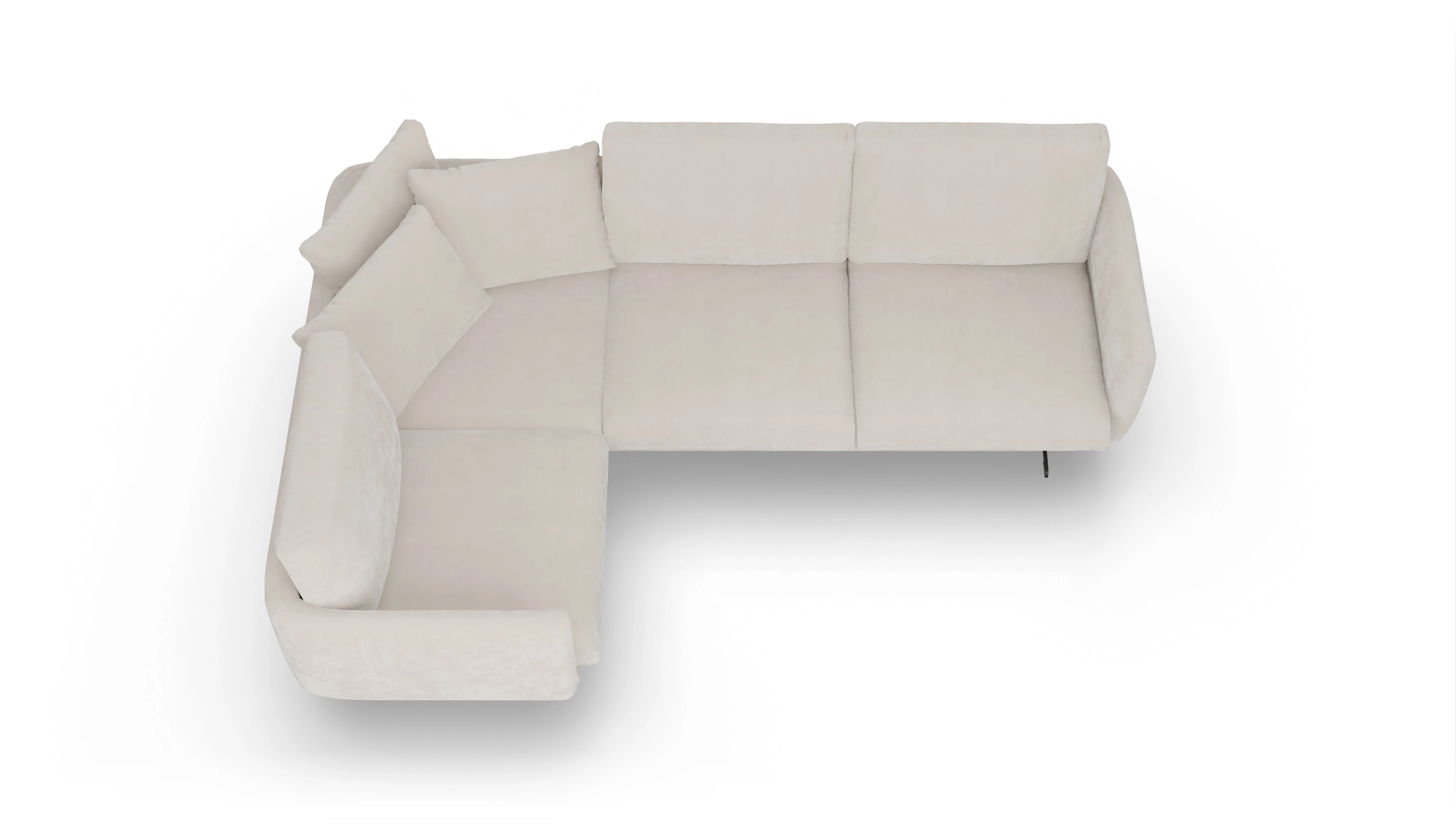 Ansicht des Produktes Boteri Ecksofa Links in Samt weiß