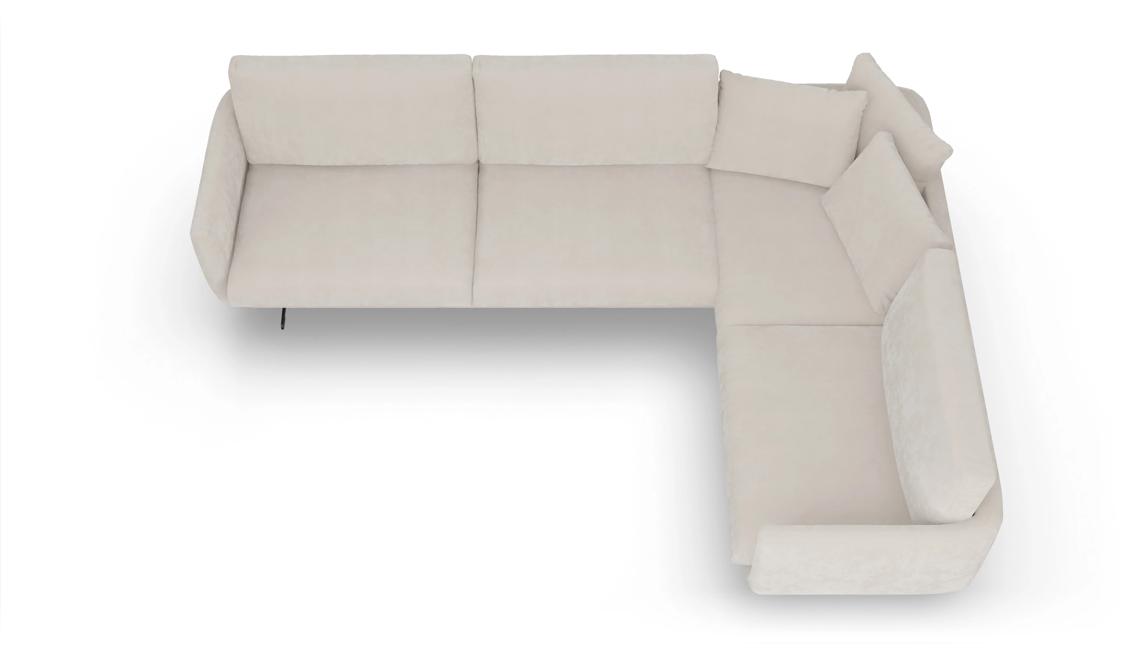 Ansicht des Produktes Boteri Ecksofa Rechts in Samt weiß