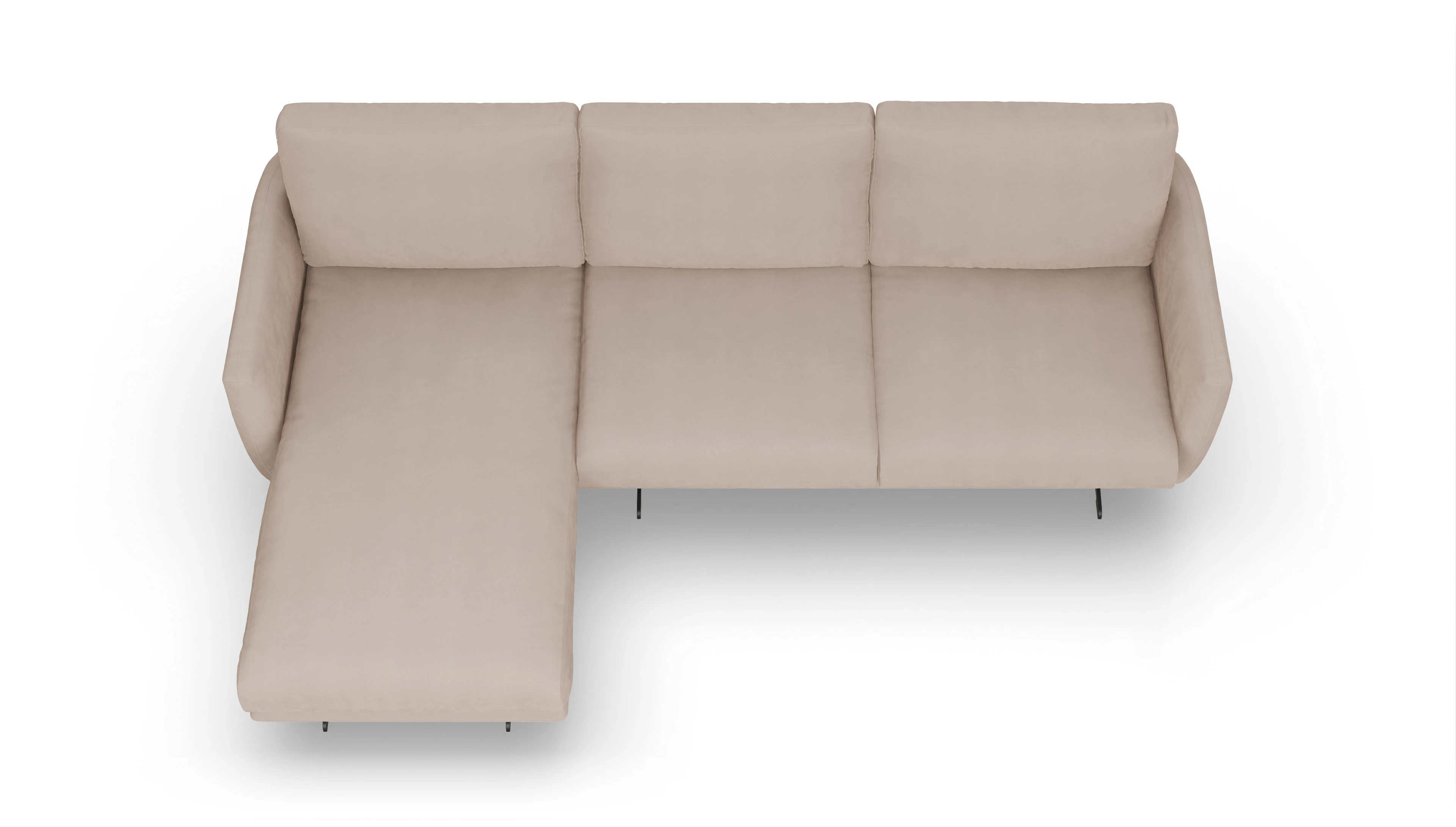 Ansicht des Produktes Boteri Sofa mit Rec links in Samt beige