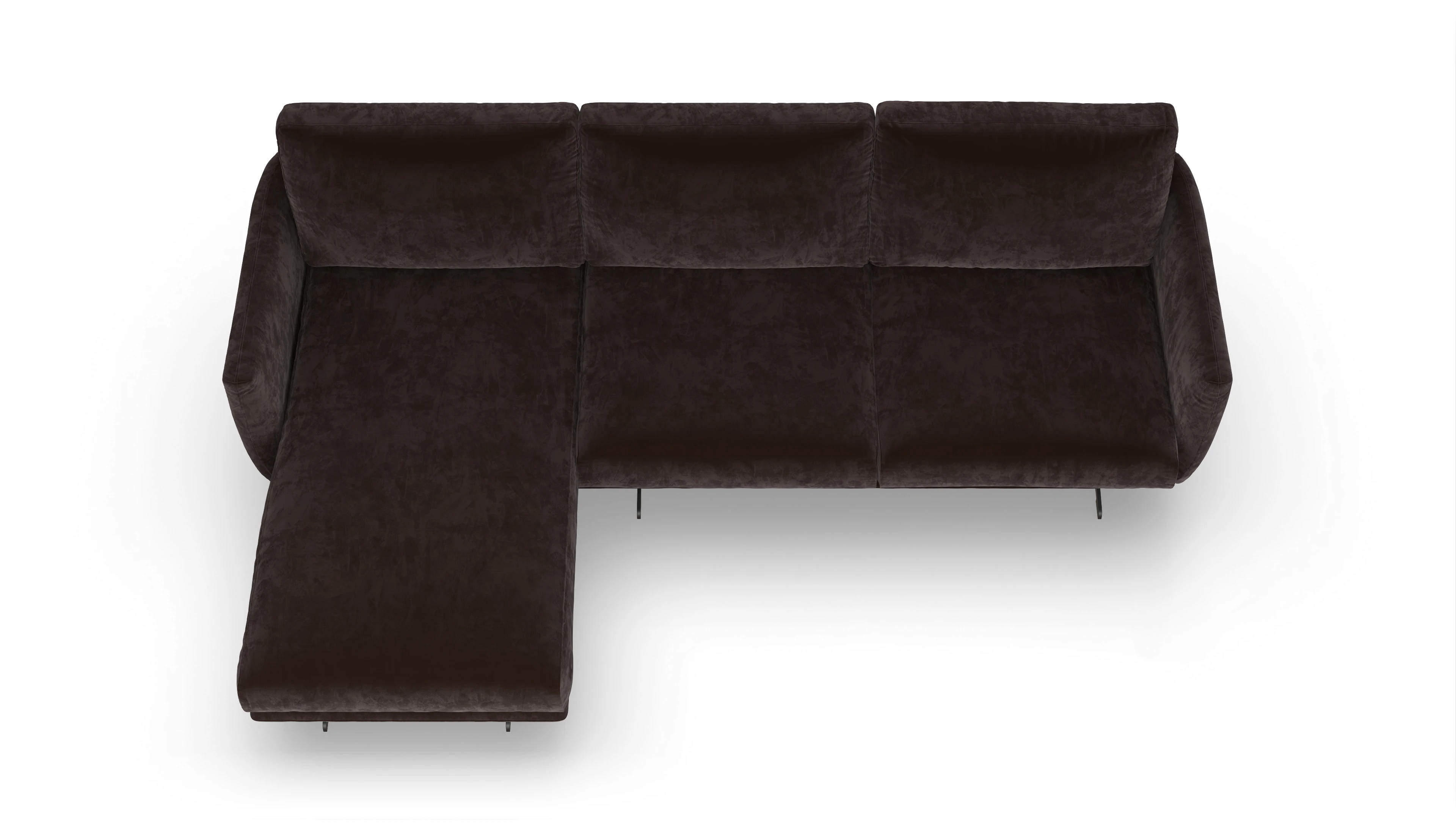 Ansicht des Produktes Boteri Sofa mit Rec links in Samt braun