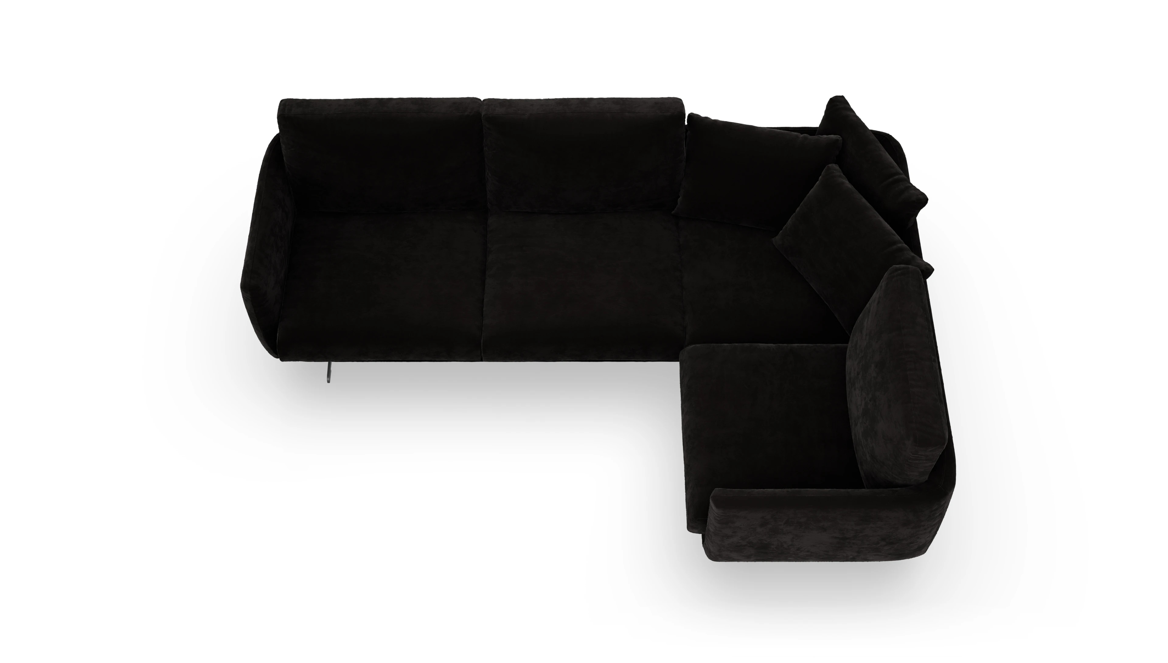 Ansicht des Produktes Boteri Ecksofa Rechts in Samt braun