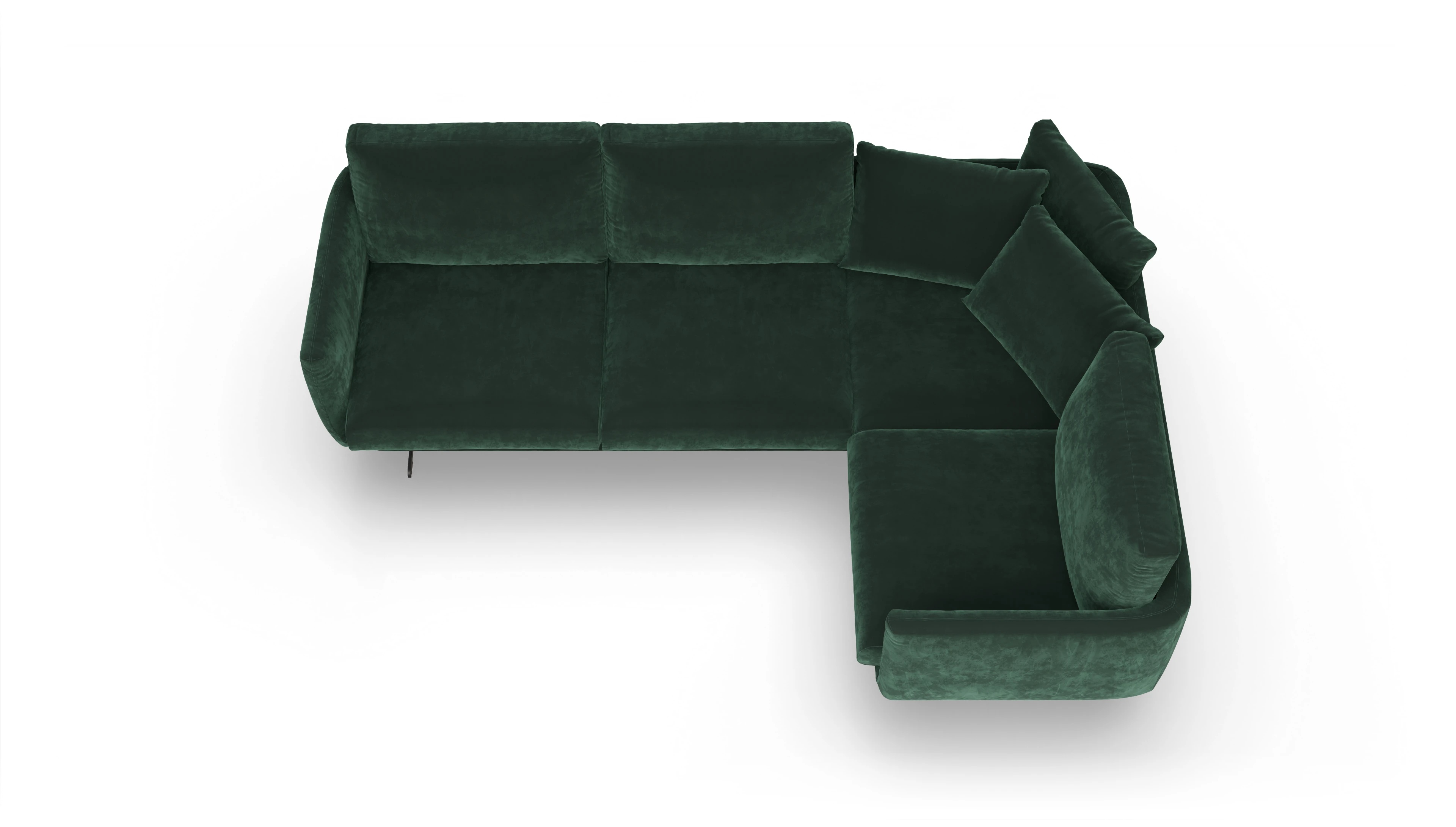 Ansicht des Produktes Boteri Ecksofa Rechts in Samt grün