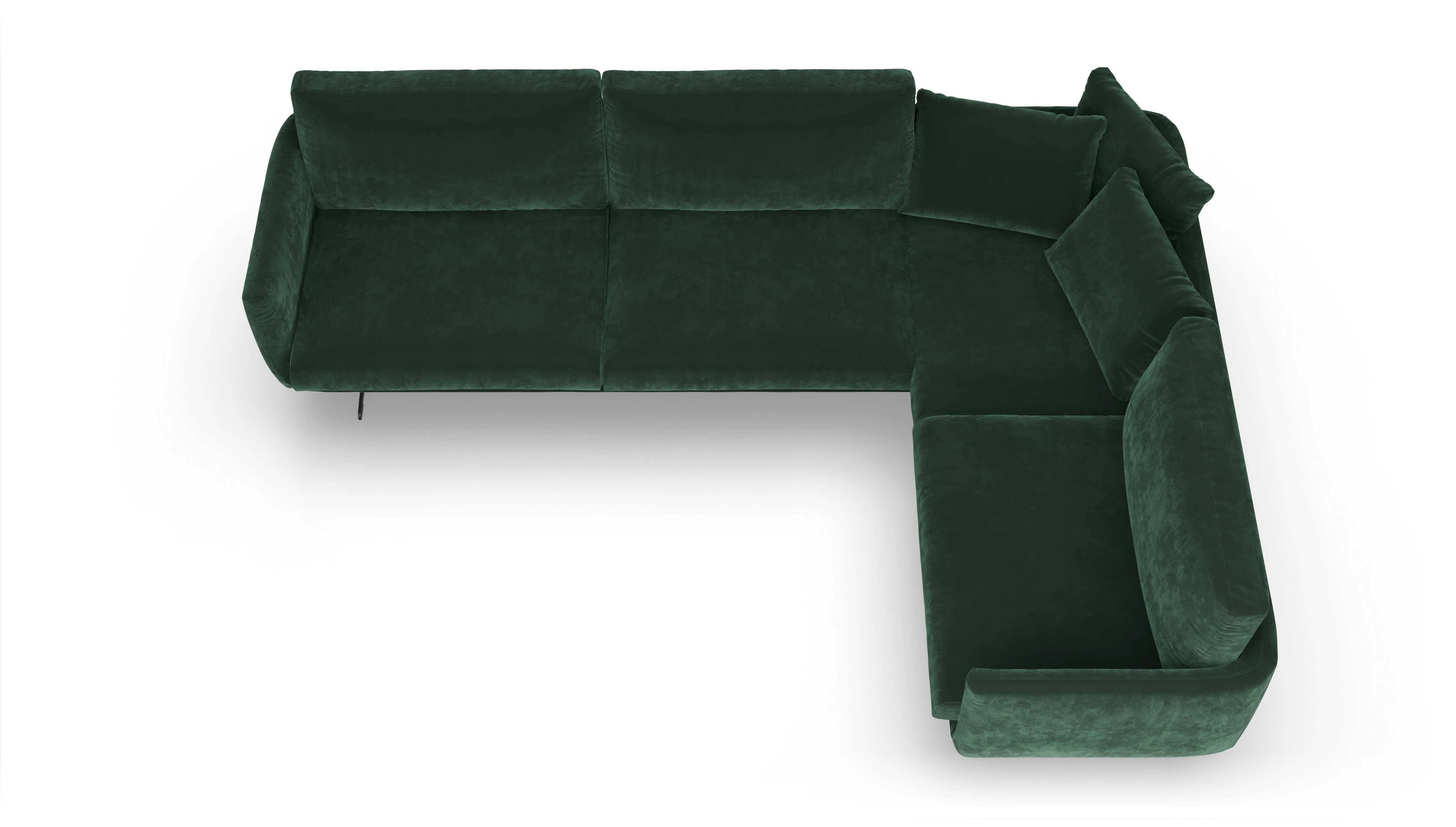 Ansicht des Produktes Boteri Ecksofa Rechts in Samt grün