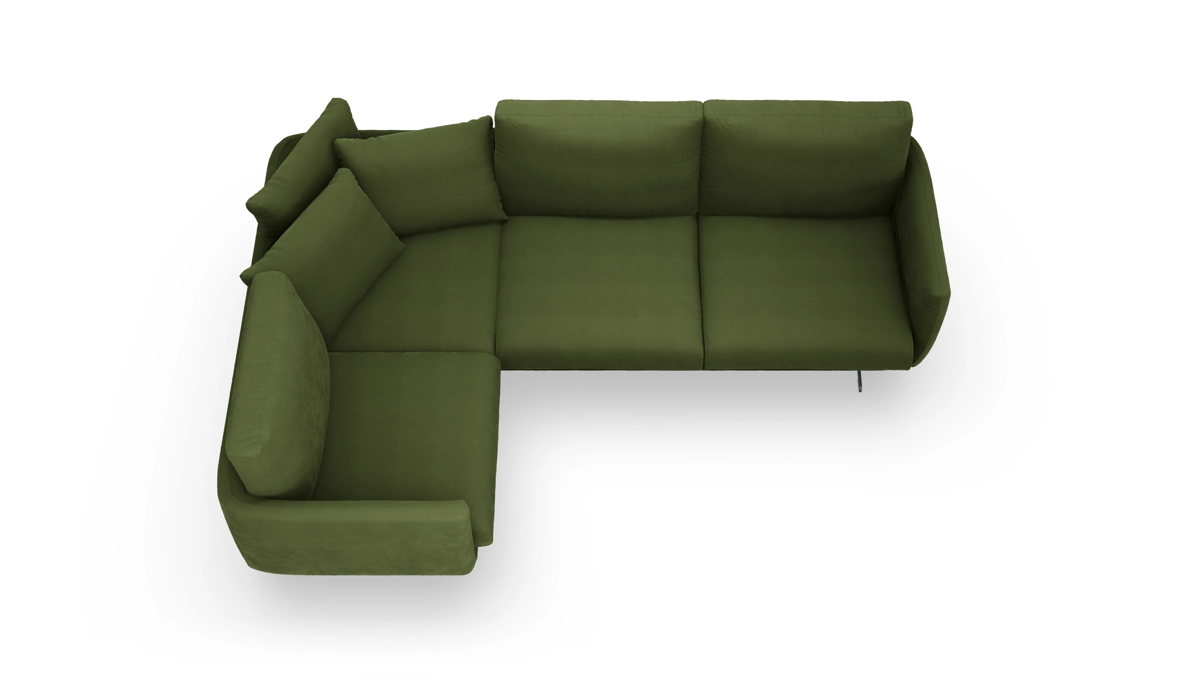 Ansicht des Produktes Boteri Ecksofa Links in Samt grün