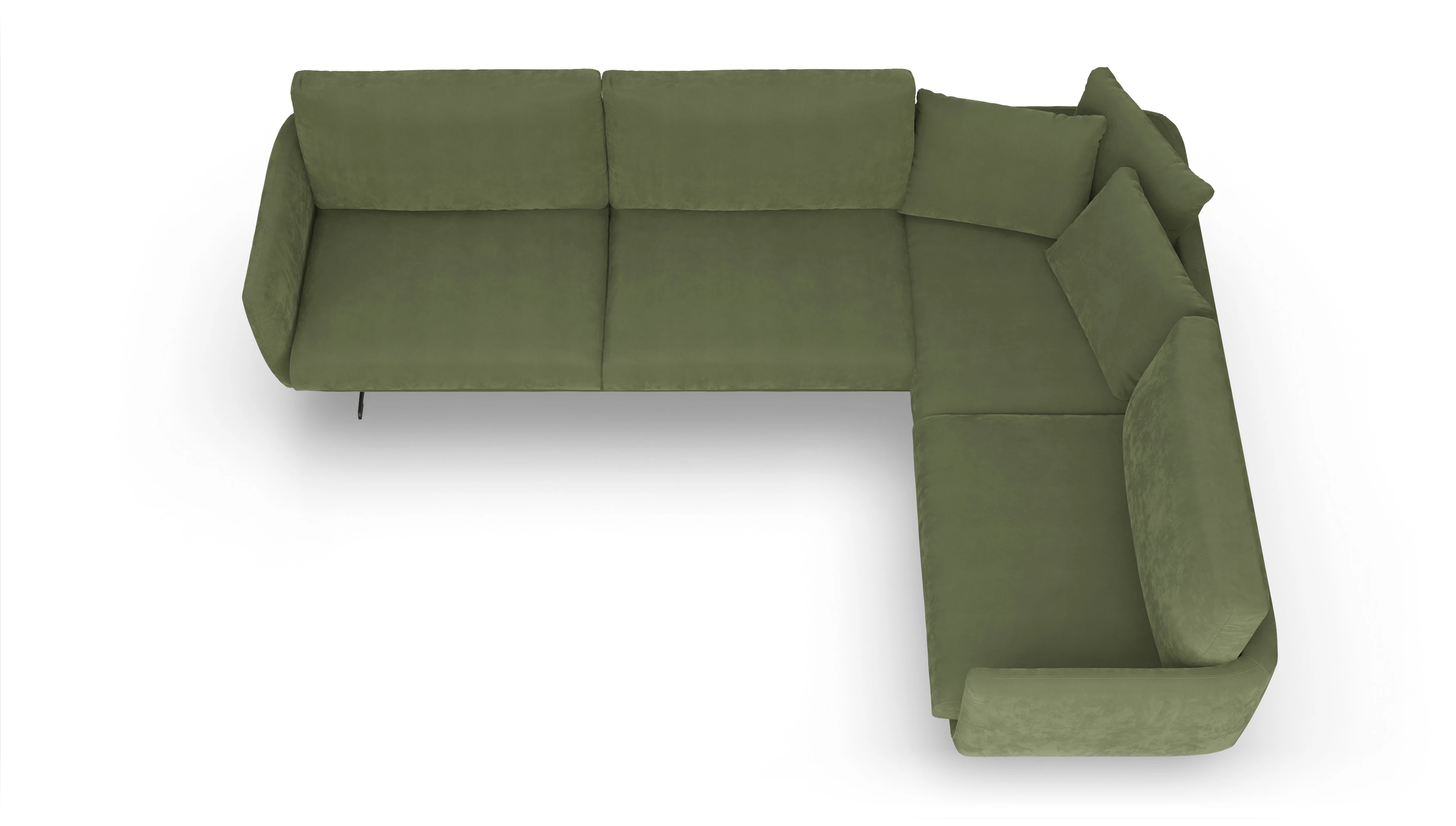 Ansicht des Produktes Boteri Ecksofa Rechts in Samt grün