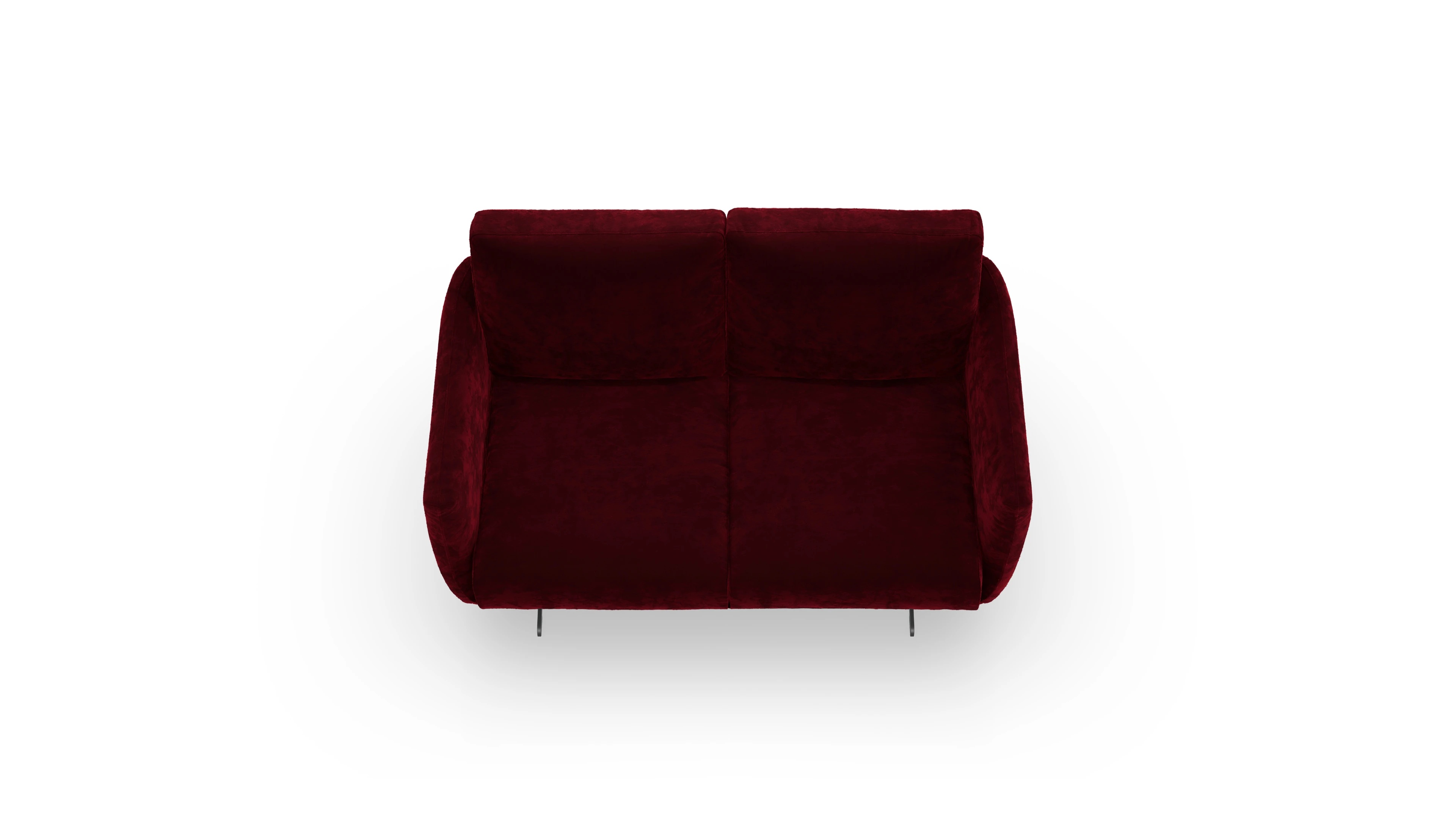 Designer-Sofa Boteri Ansicht des Produktes Boteri 2-Sitzer in Samt rot
