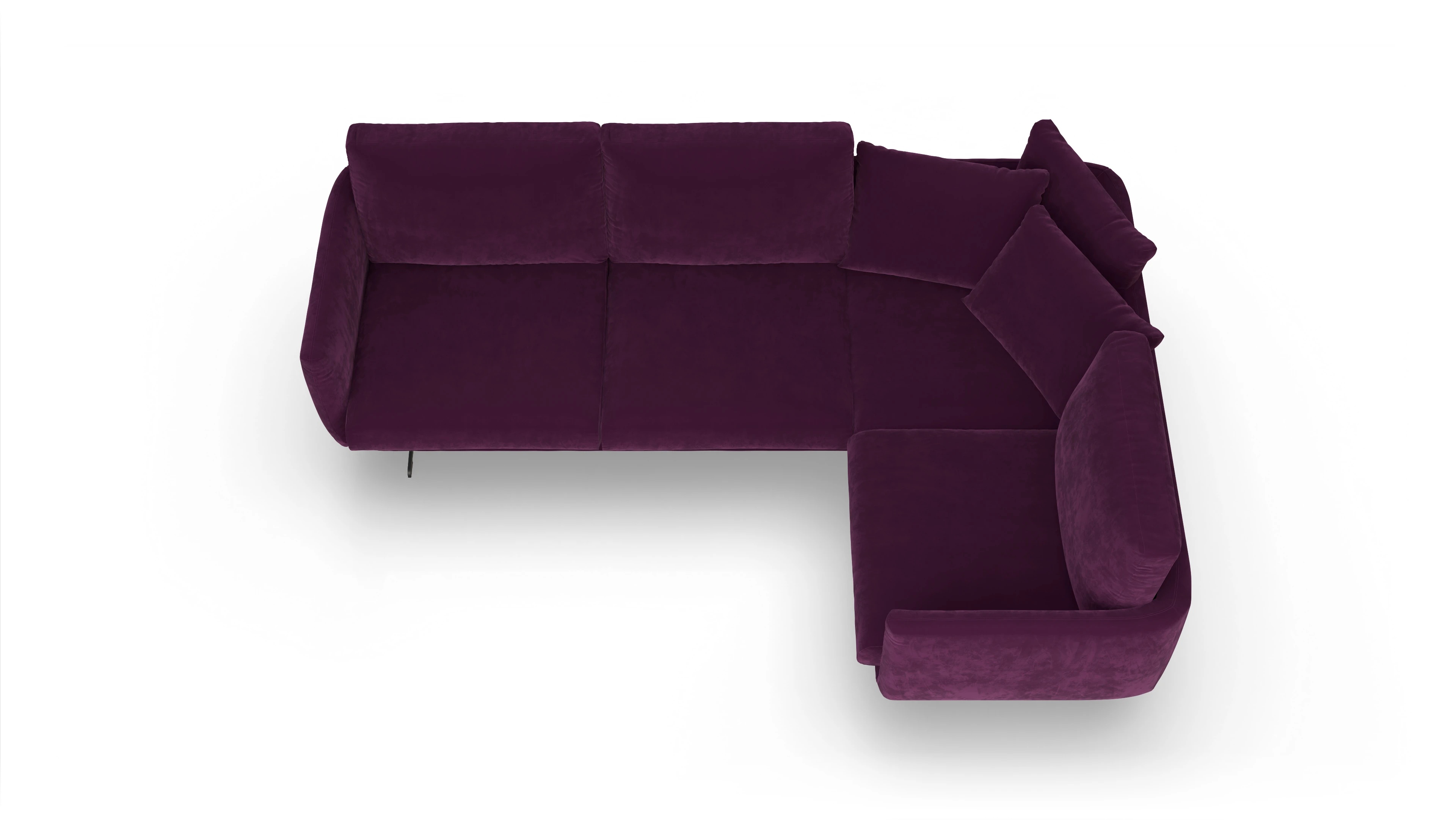 Ansicht des Produktes Boteri Ecksofa Rechts in Samt rot