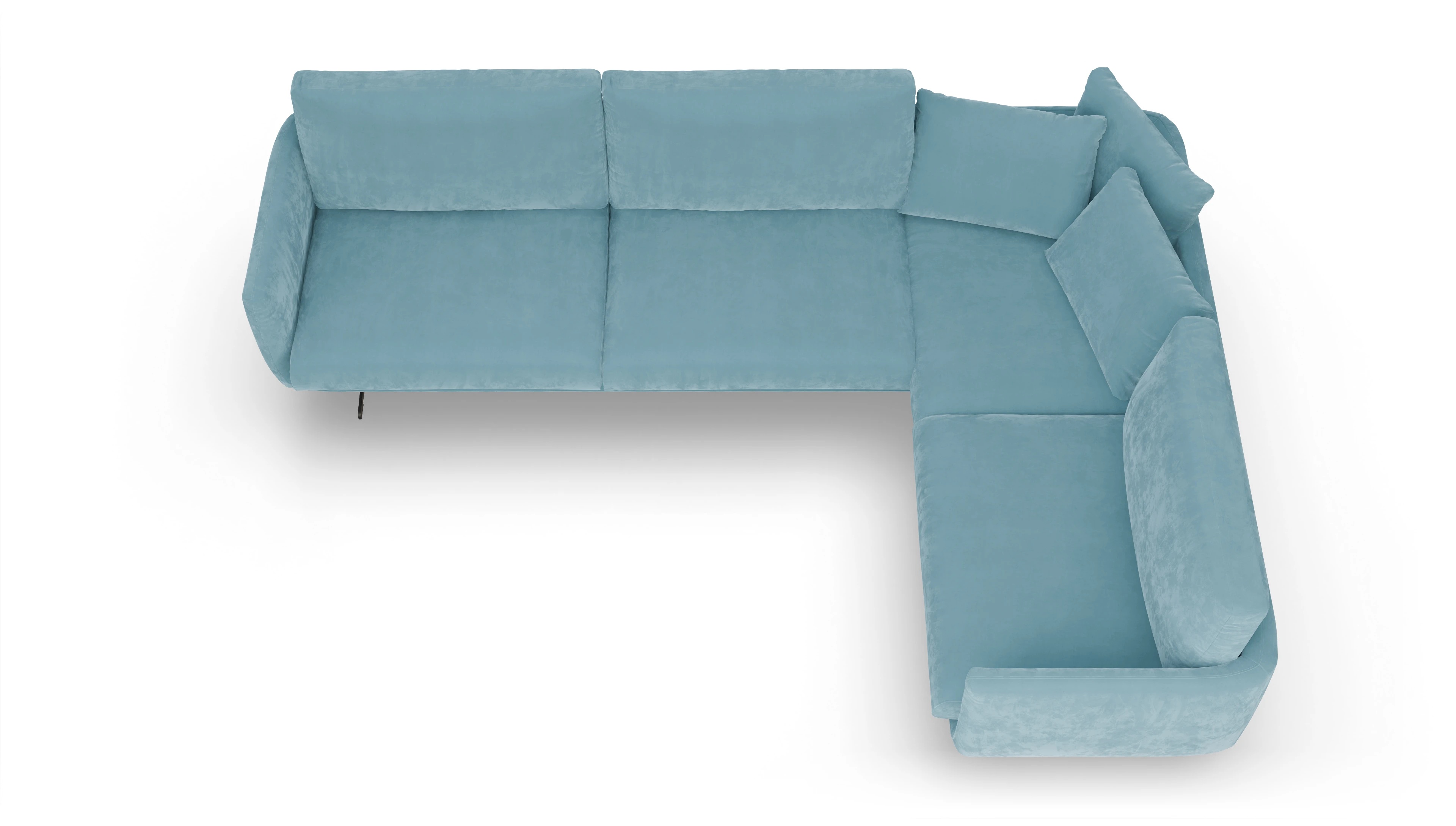 Ansicht des Produktes Boteri Ecksofa Rechts in Samt blau